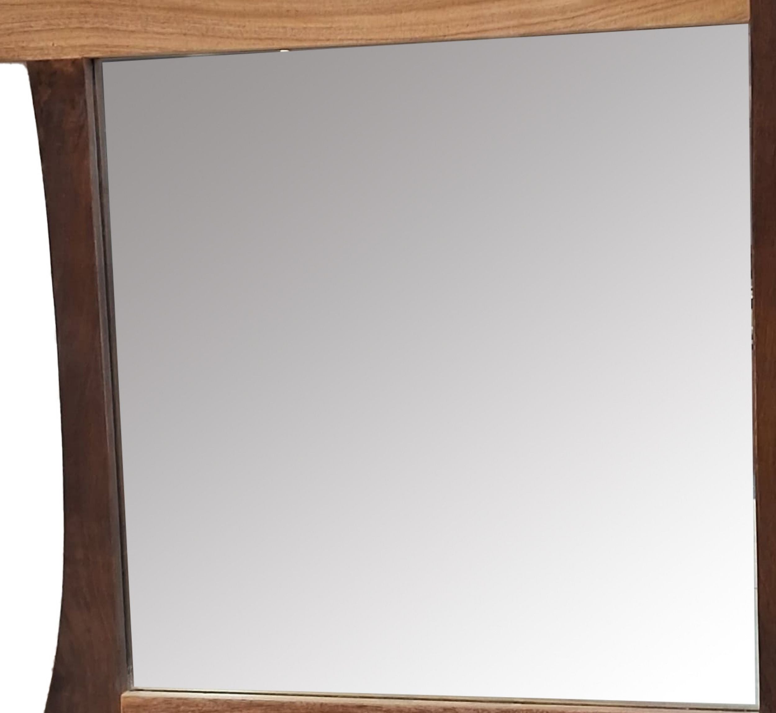 Elevated Wooden Wall Mirror