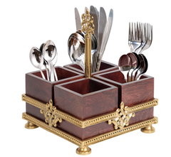 Aakrit S/4 Wooden Cutlery Holder