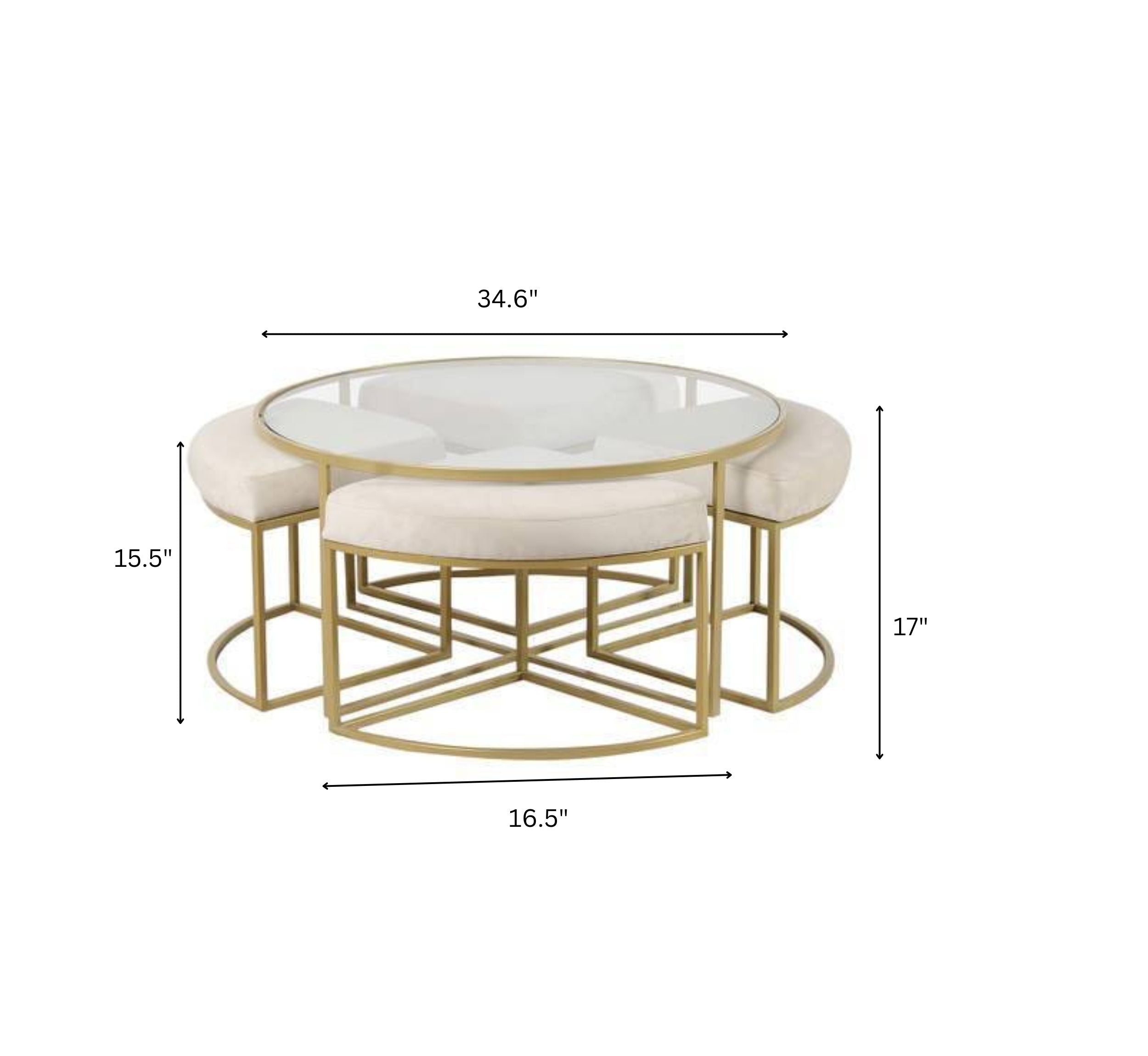 Adya Metal Nesting Centre Tables with Seating