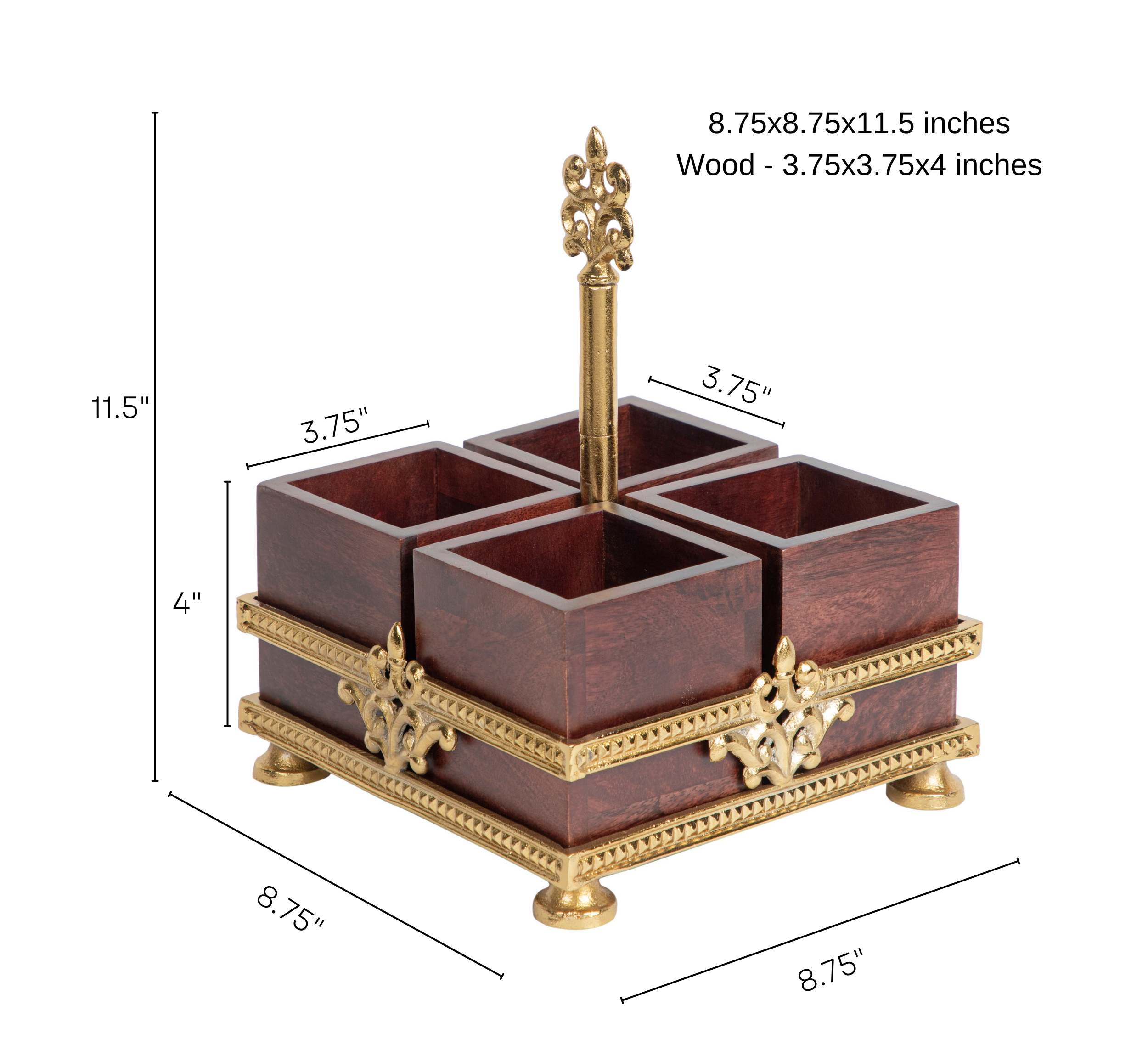 Aakrit S/4 Wooden Cutlery Holder