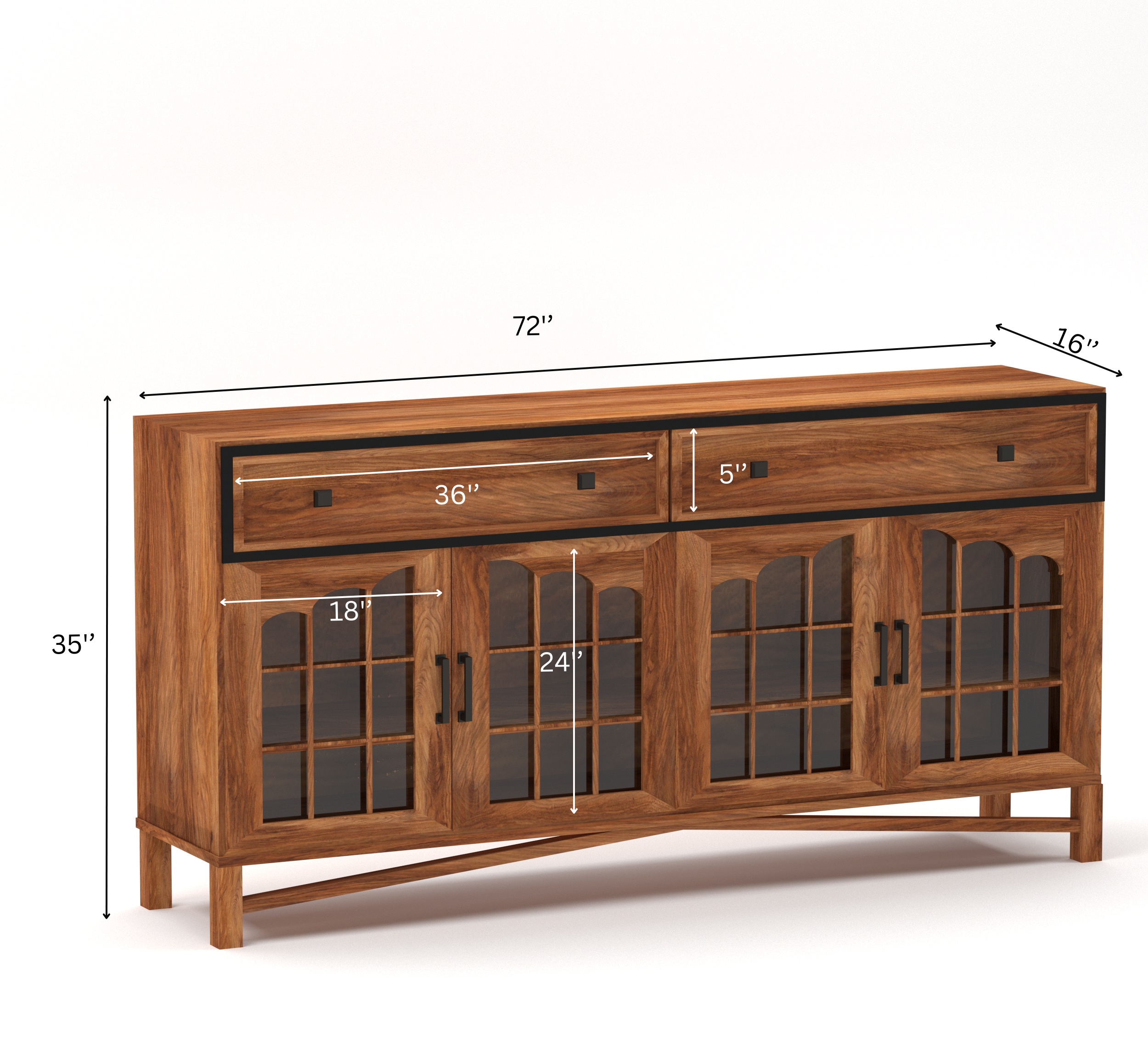 Aks Wooden 70" Crockery Cabinet