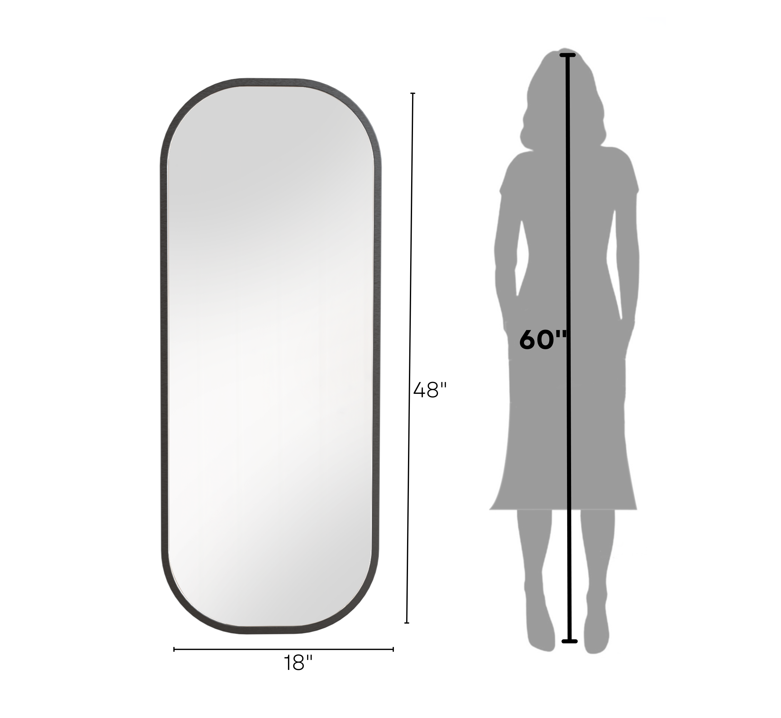 Capsule Metal Floor Mirror