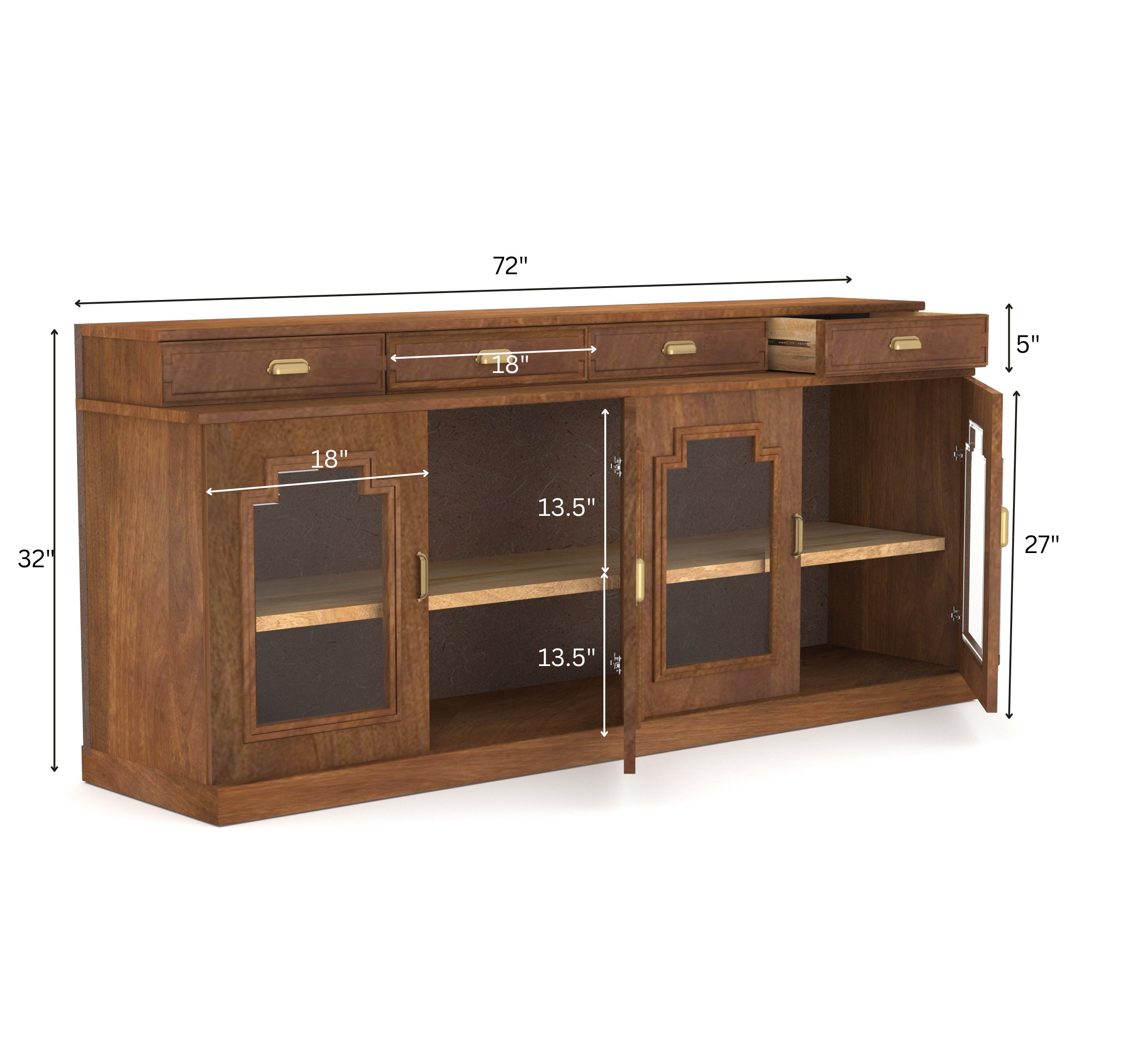 Sylvan Wooden 70" Crockery Cabinet