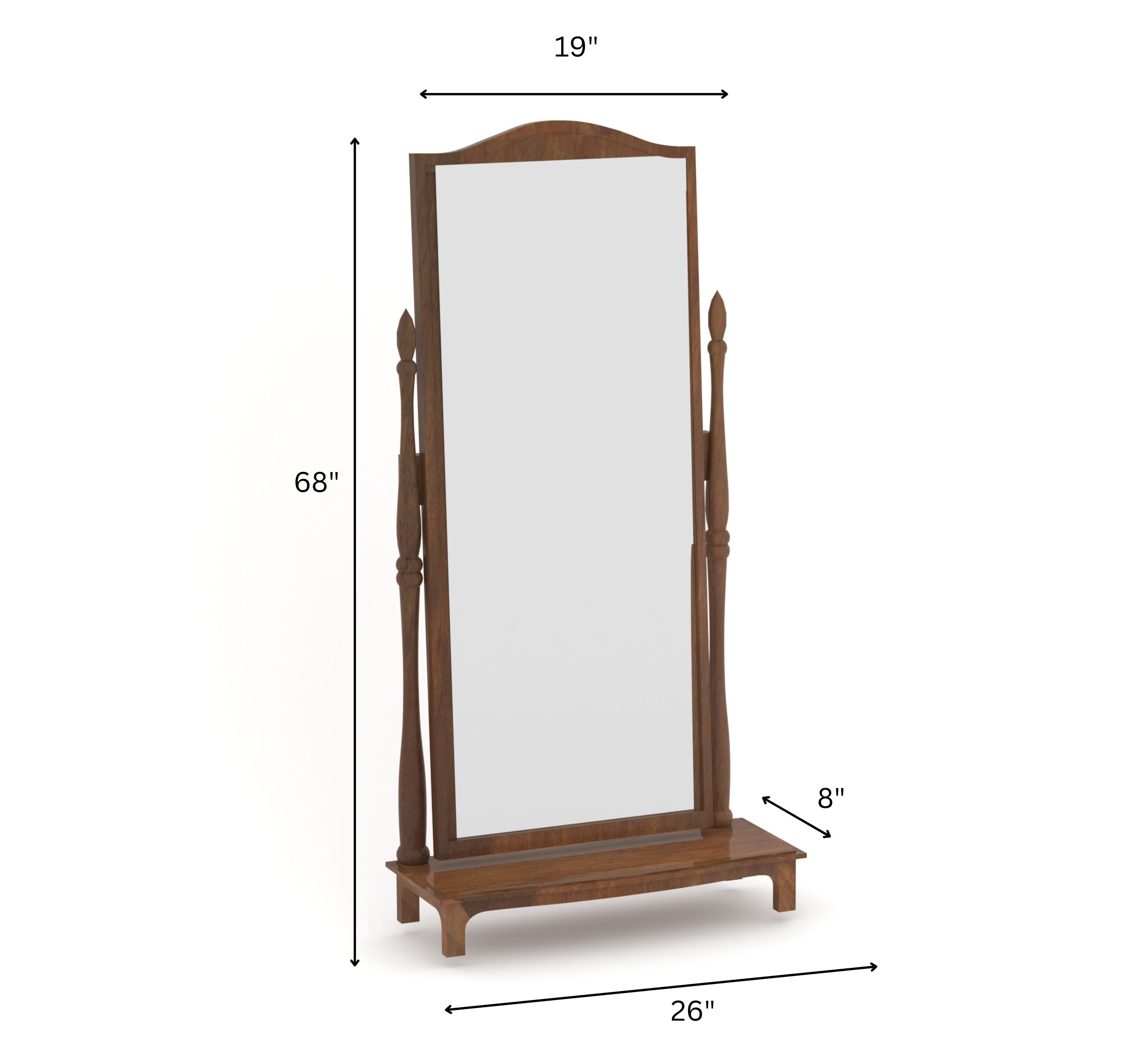 Anaya Wooden Full-Length Cheval Mirror