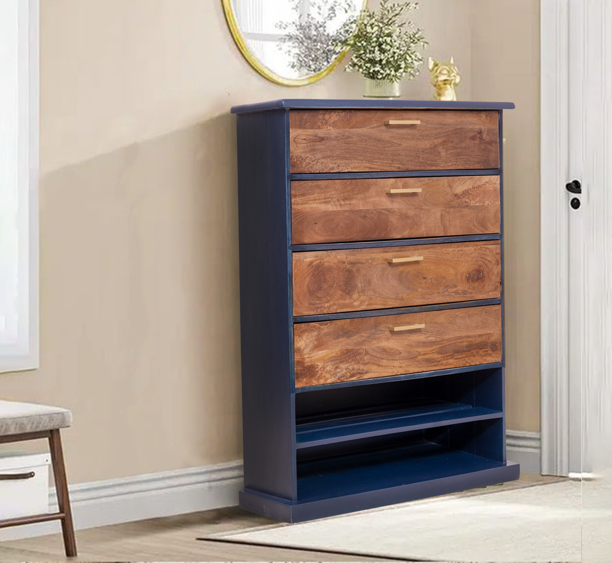 Maritime Wooden 6-Tier Shoe Cabinet