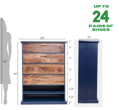 Maritime Wooden 6-Tier Shoe Cabinet