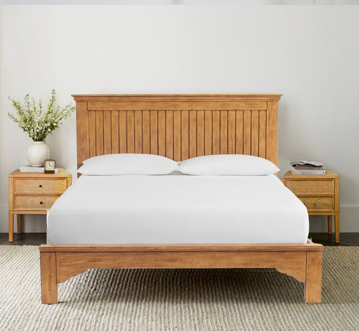 Aks 100% Solid Wood Bed