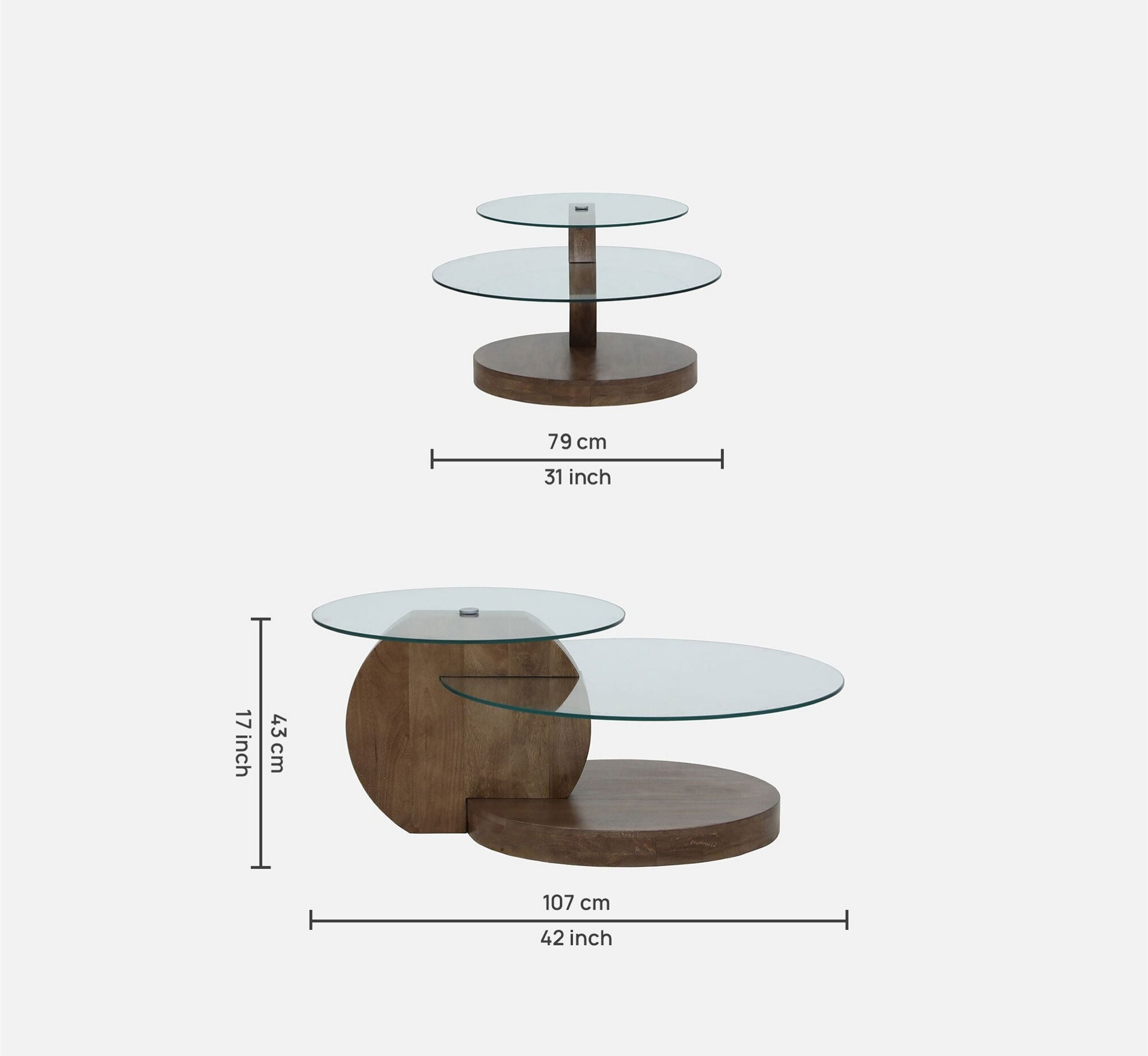 Bunch Wooden Nesting Centre Tables