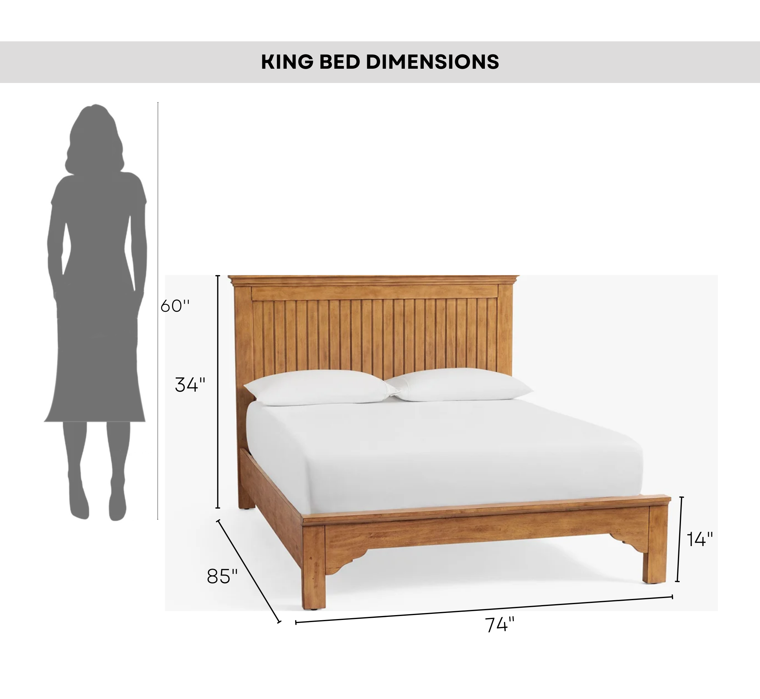 Aks 100% Solid Wood Bed