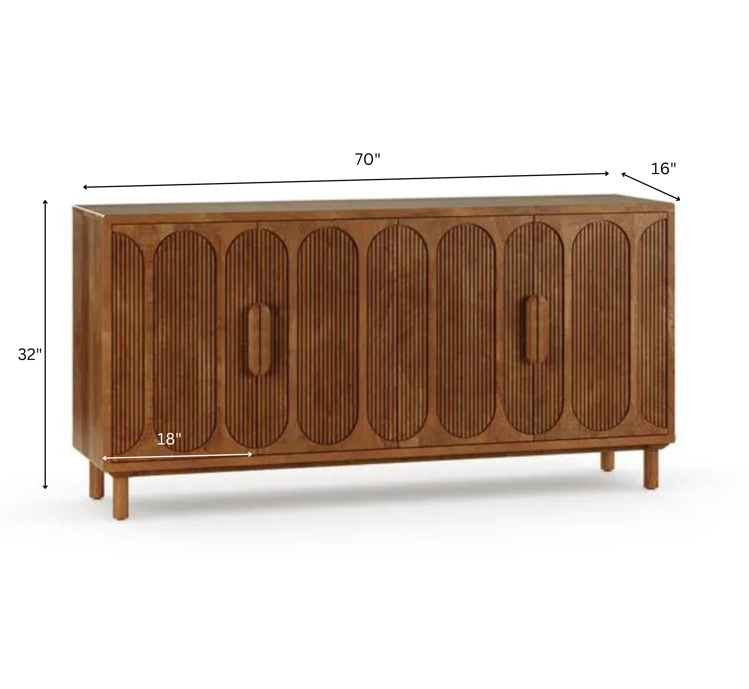 Aamna Wooden 70" Sideboard