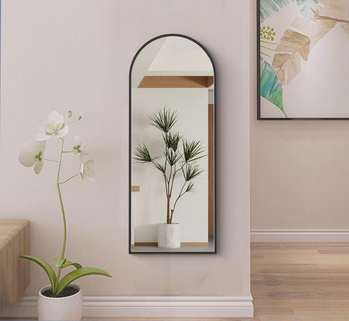 Arched Metal Floor Mirror