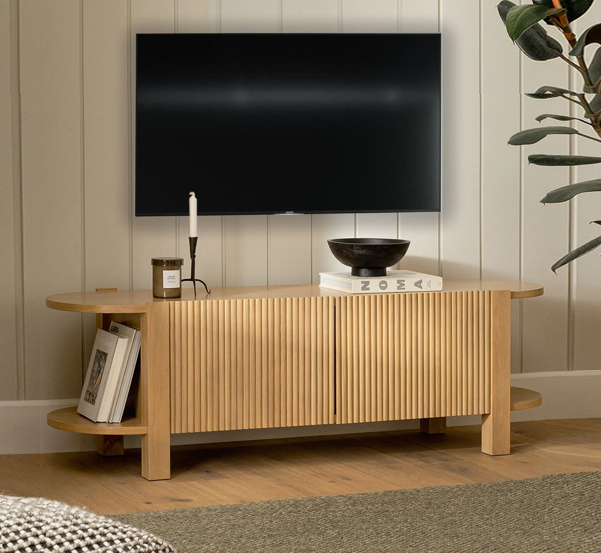 Crescent Wooden 6FT TV Console