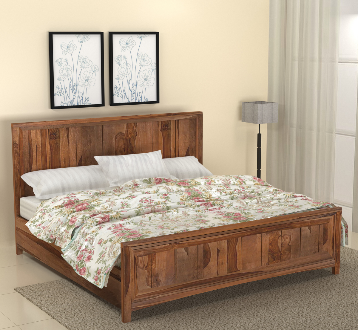 Mile 100% Solid Wood Bed