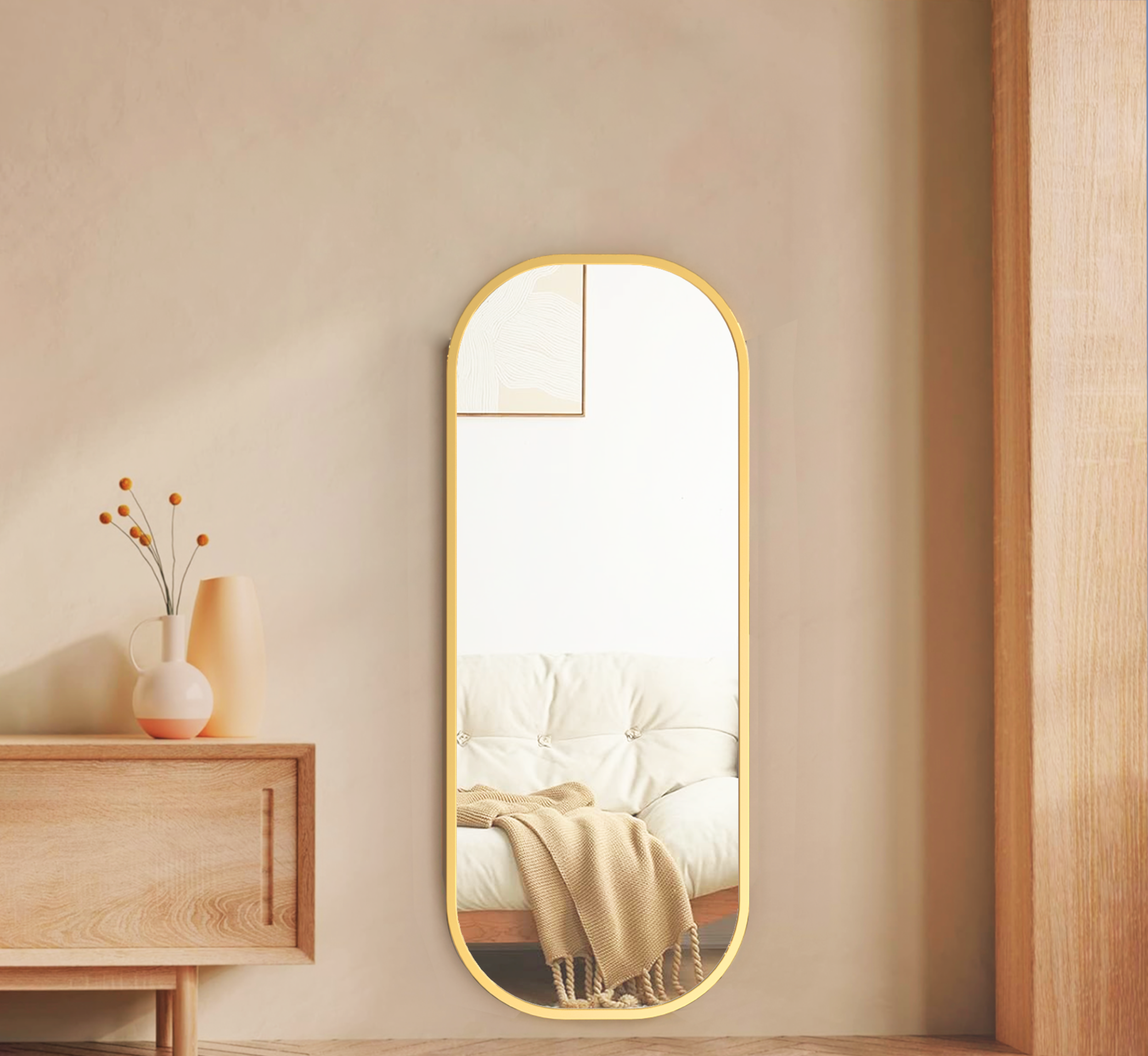 Capsule Metal Wall Mirror