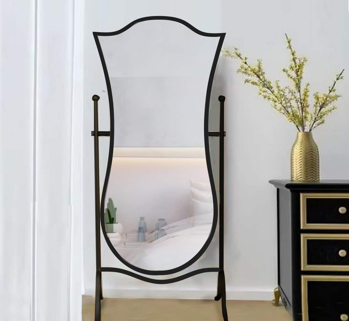 Luxe Cheval Metal Full-length Mirror with Stand