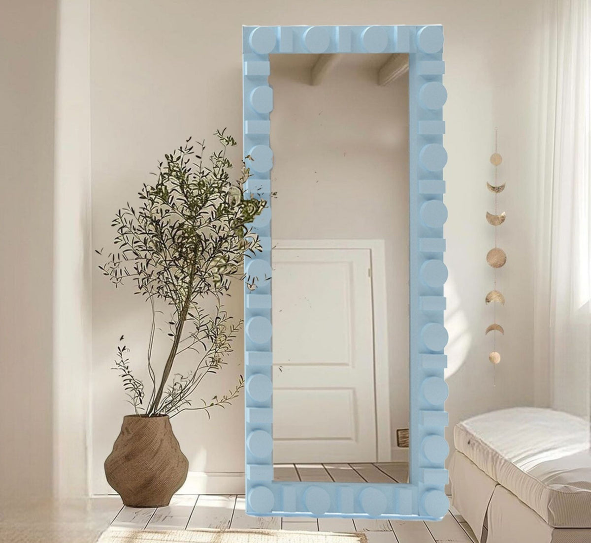 Alchemy Wooden 6FT Mirror_Blue