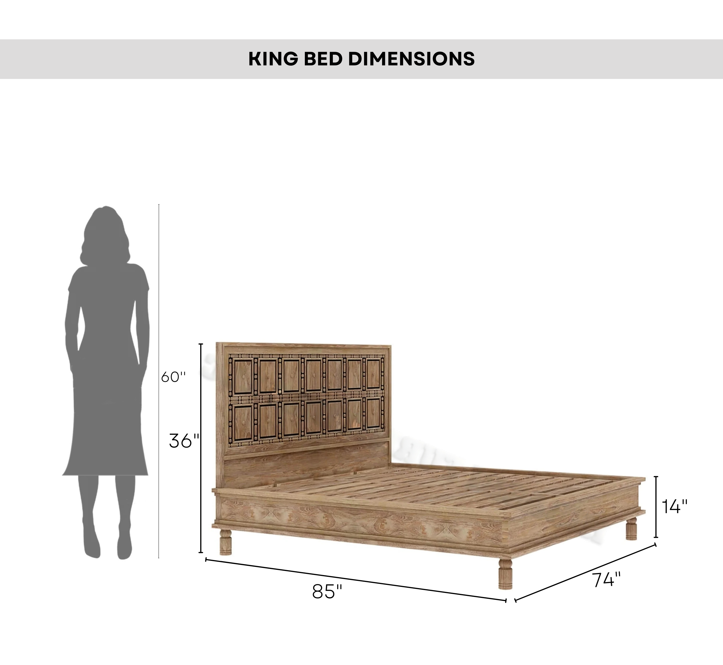 Felicity 100% Solid Wood Bed