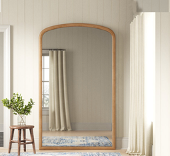 Arched Wooden Full-Length Mirror