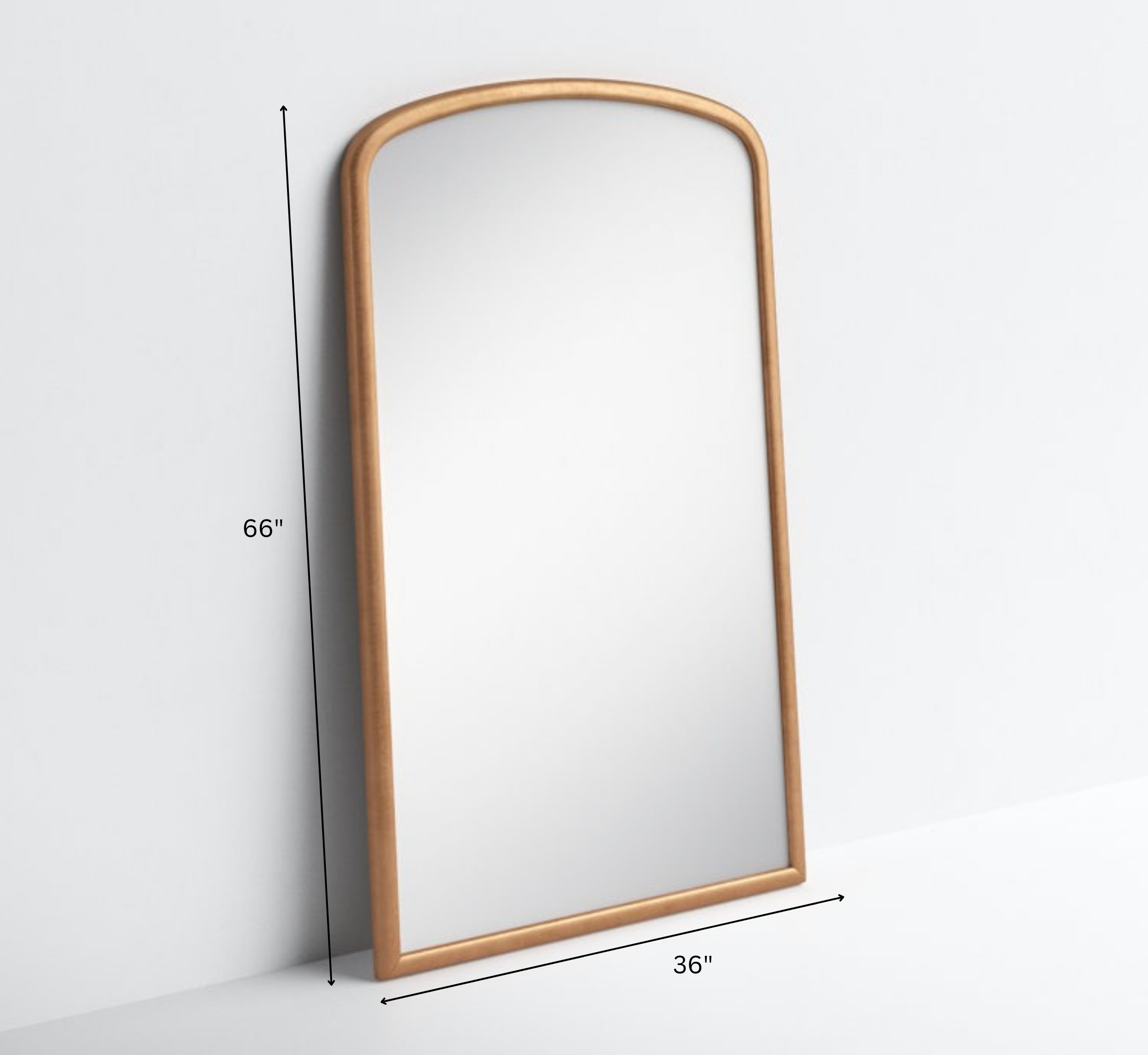 Arched Wooden Full-Length Mirror