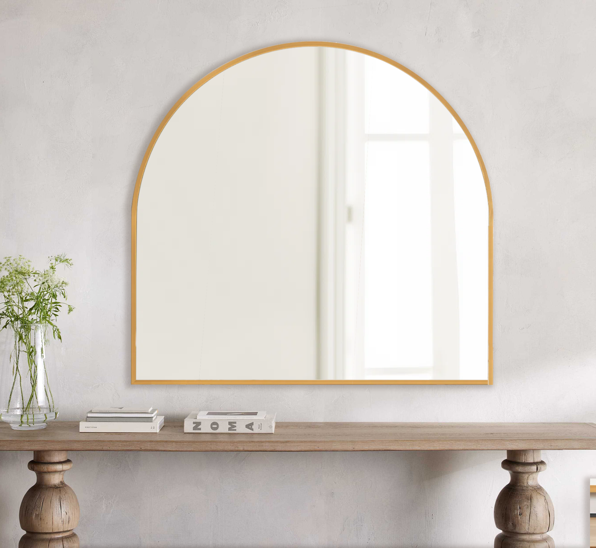 Arched Metal Wall Mirror