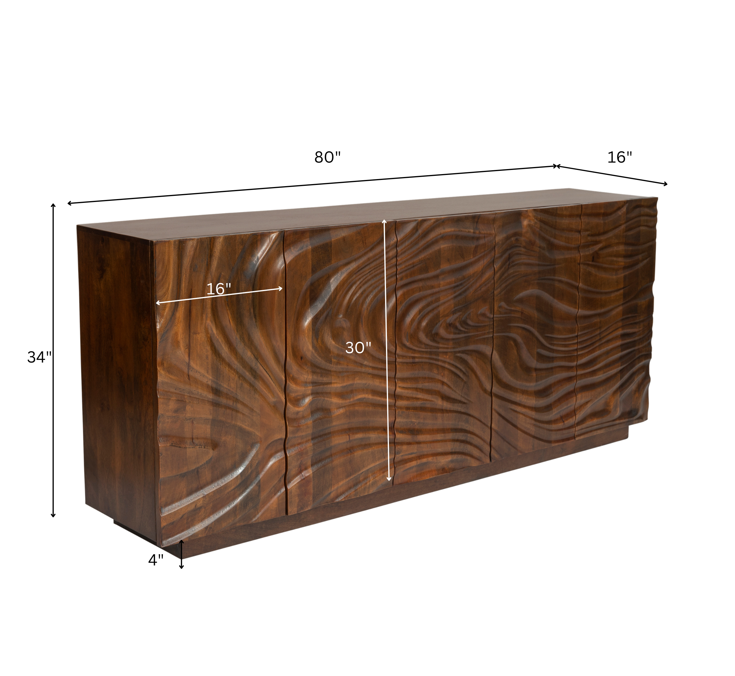 Iksha Wooden 80" Sideboard