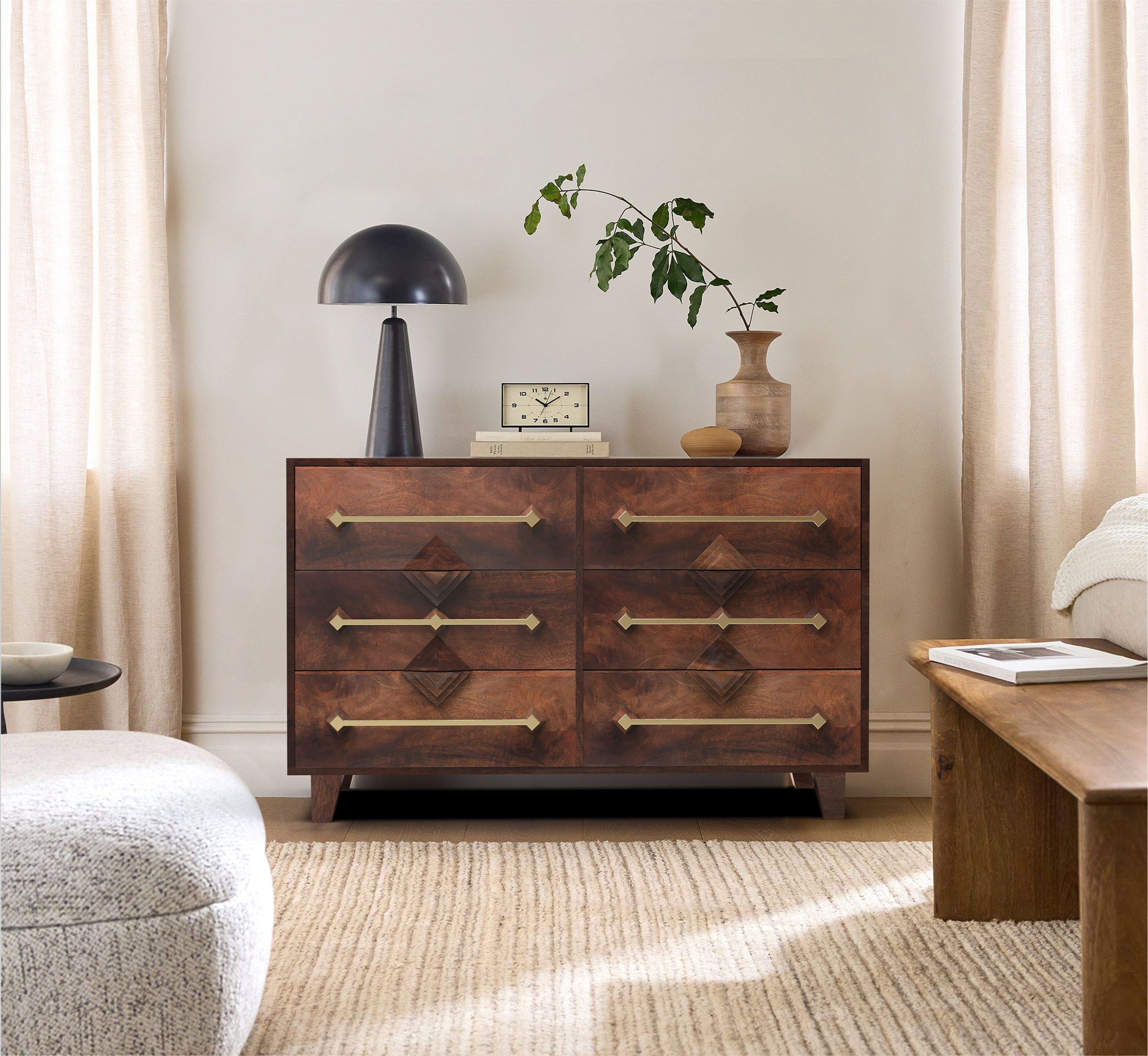 Luxe Wooden Chest of Drawers