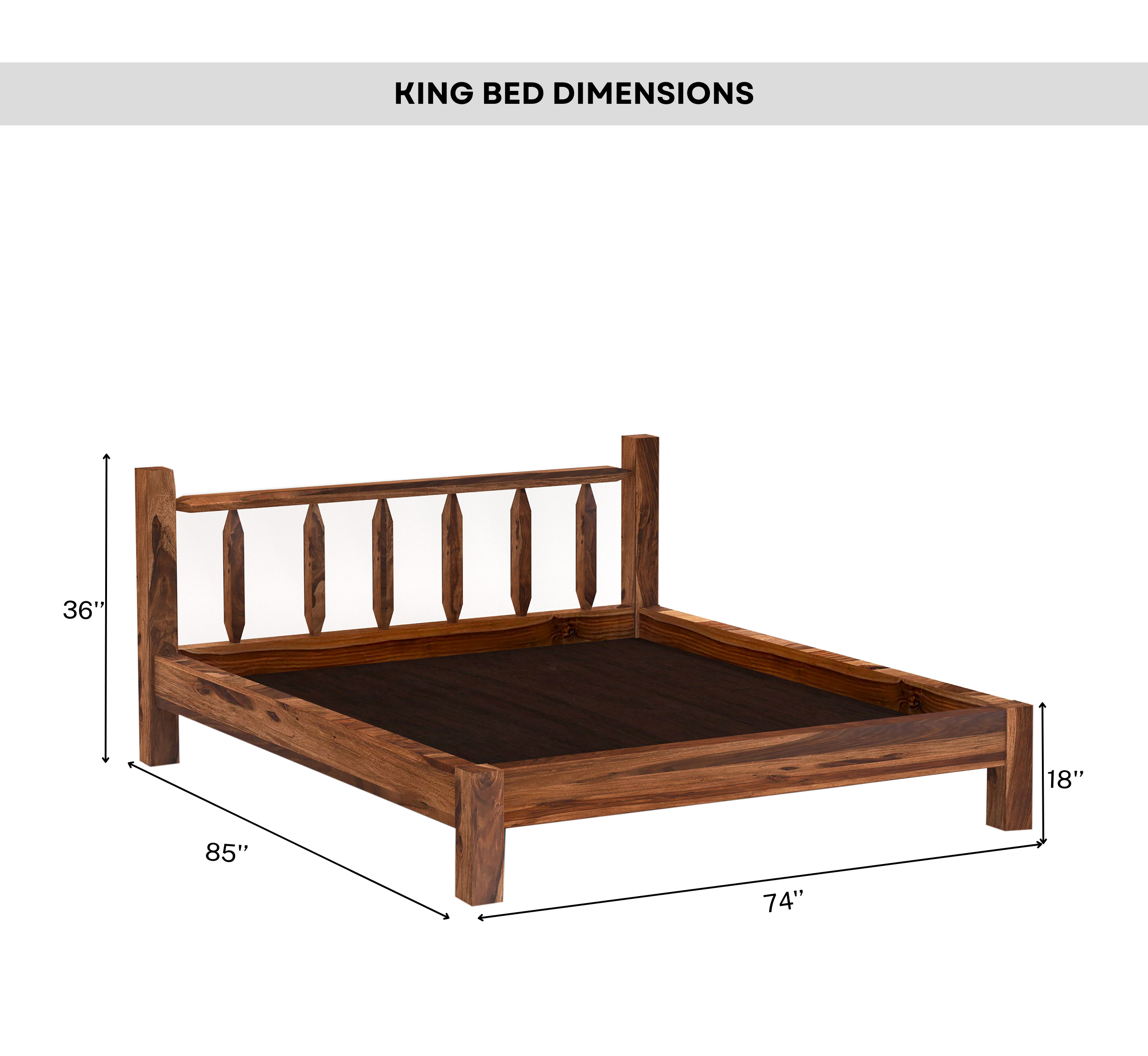 Kaira 100% Solid Wood Bed