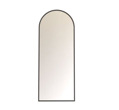 Arched Metal Floor Mirror with Stand