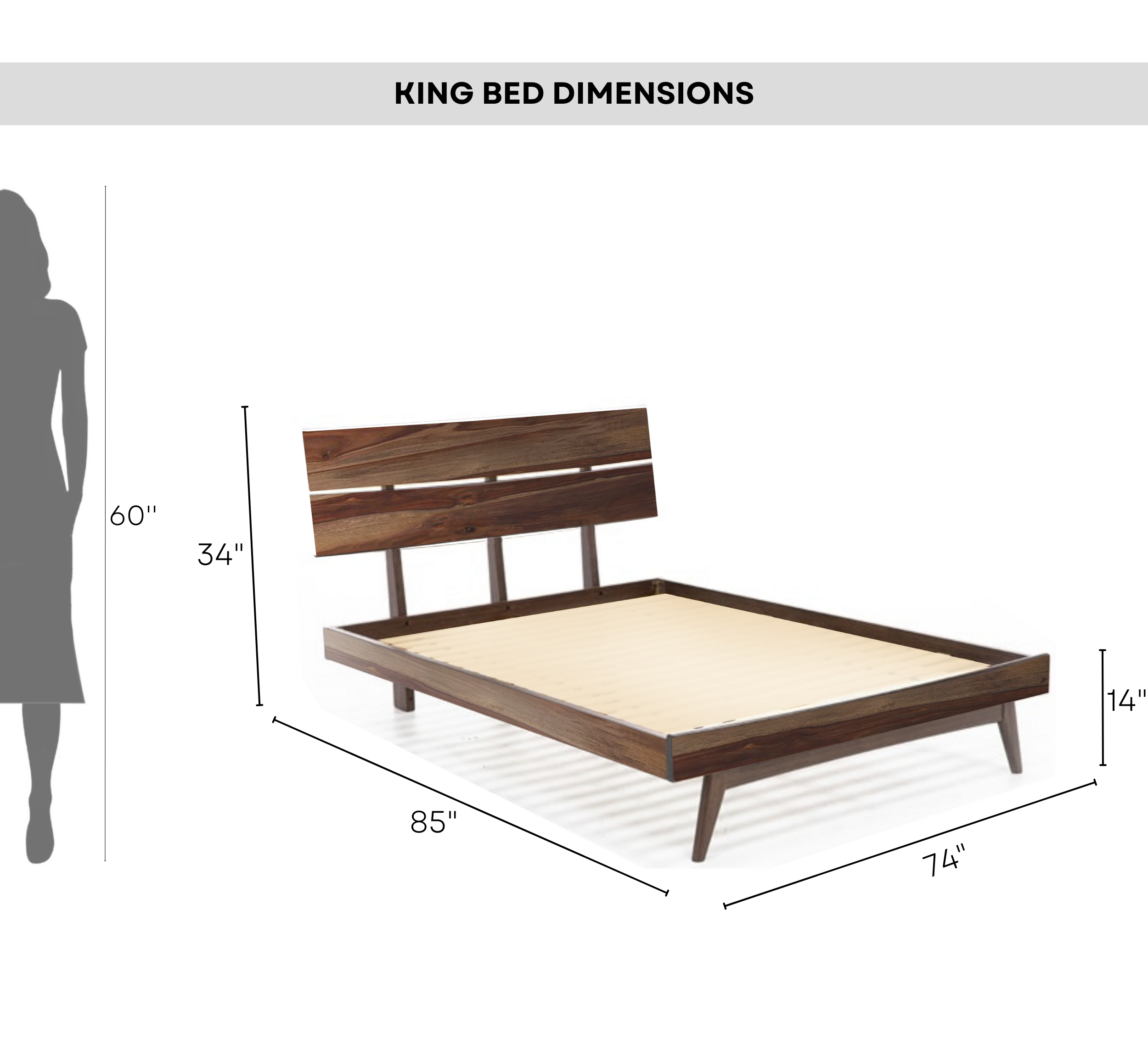 Elevate 100% Solid Wood Bed