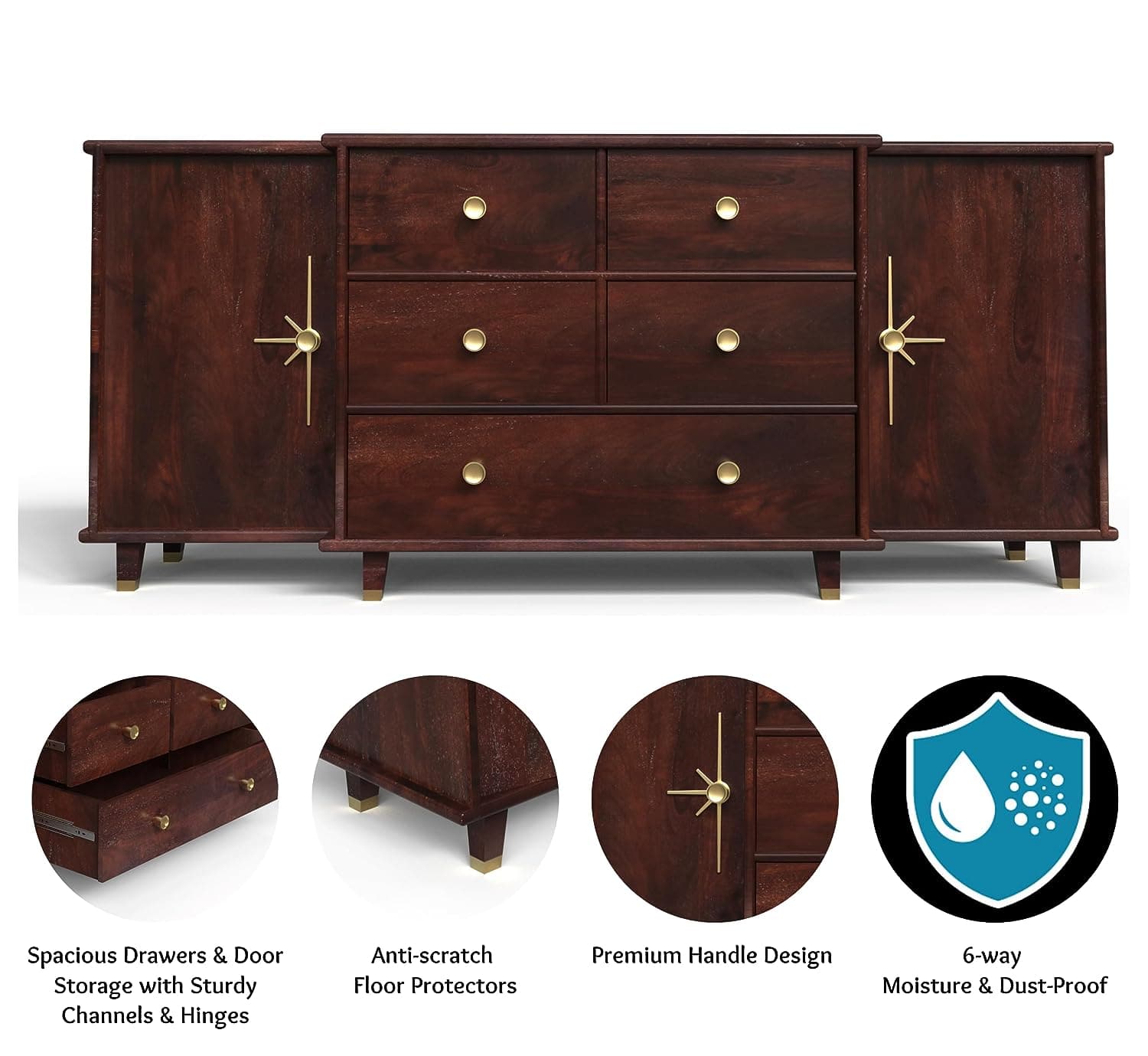 Luxe Wooden 70" Sideboard