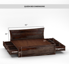 Amaan 100% Solid Wood Bed