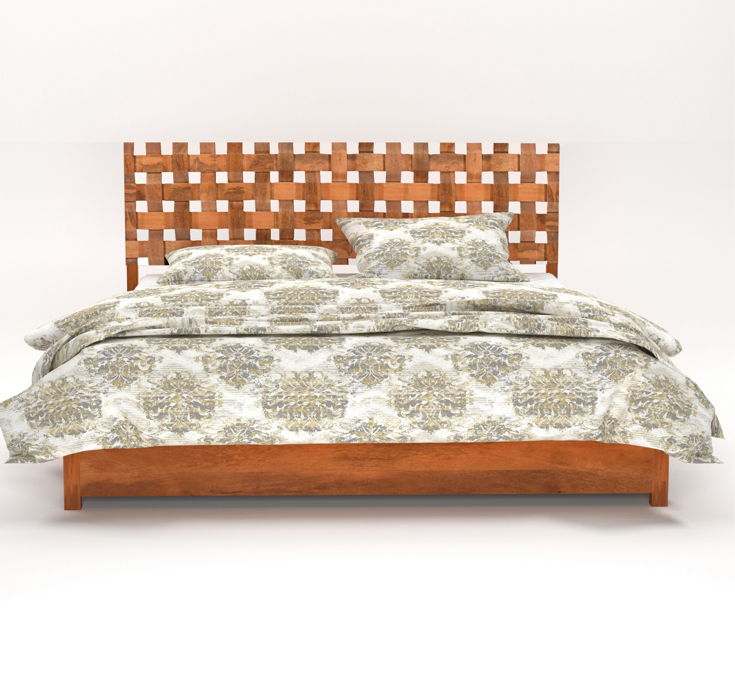 Woven 100% Solid Wood Bed