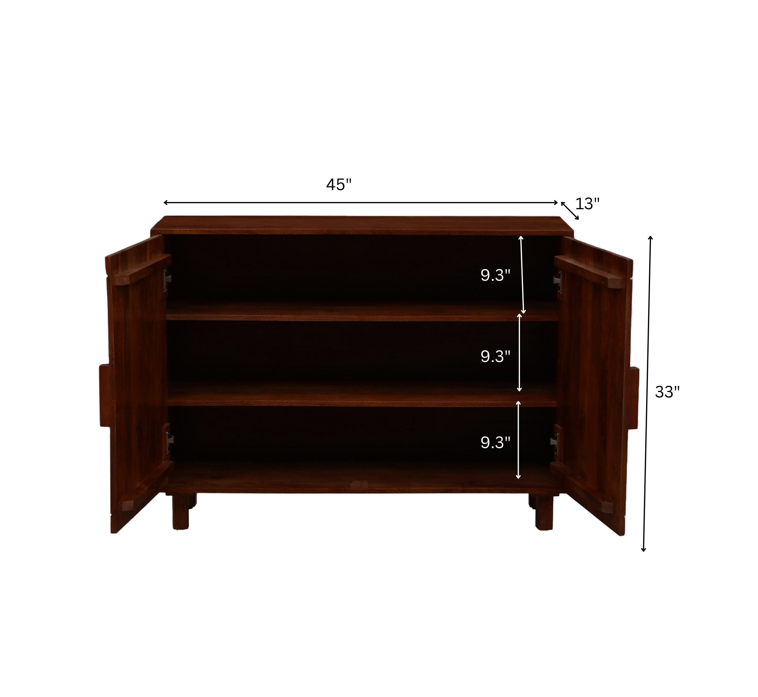 Aamna Wooden 3-Tier Shoe Cabinet