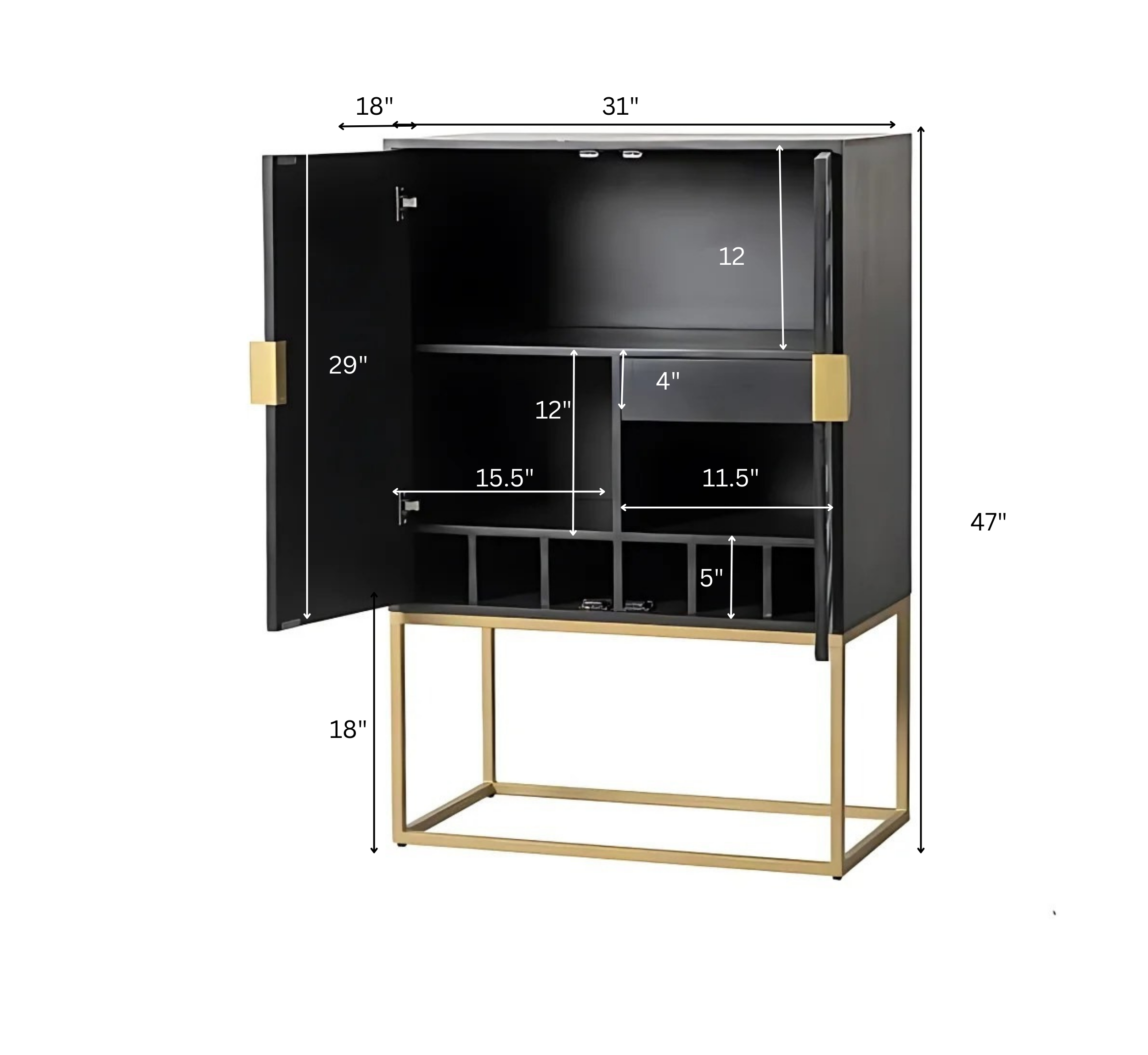 Imbibe 66" Wooden Bar Cabinet