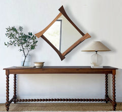 Elevated Wooden Wall Mirror