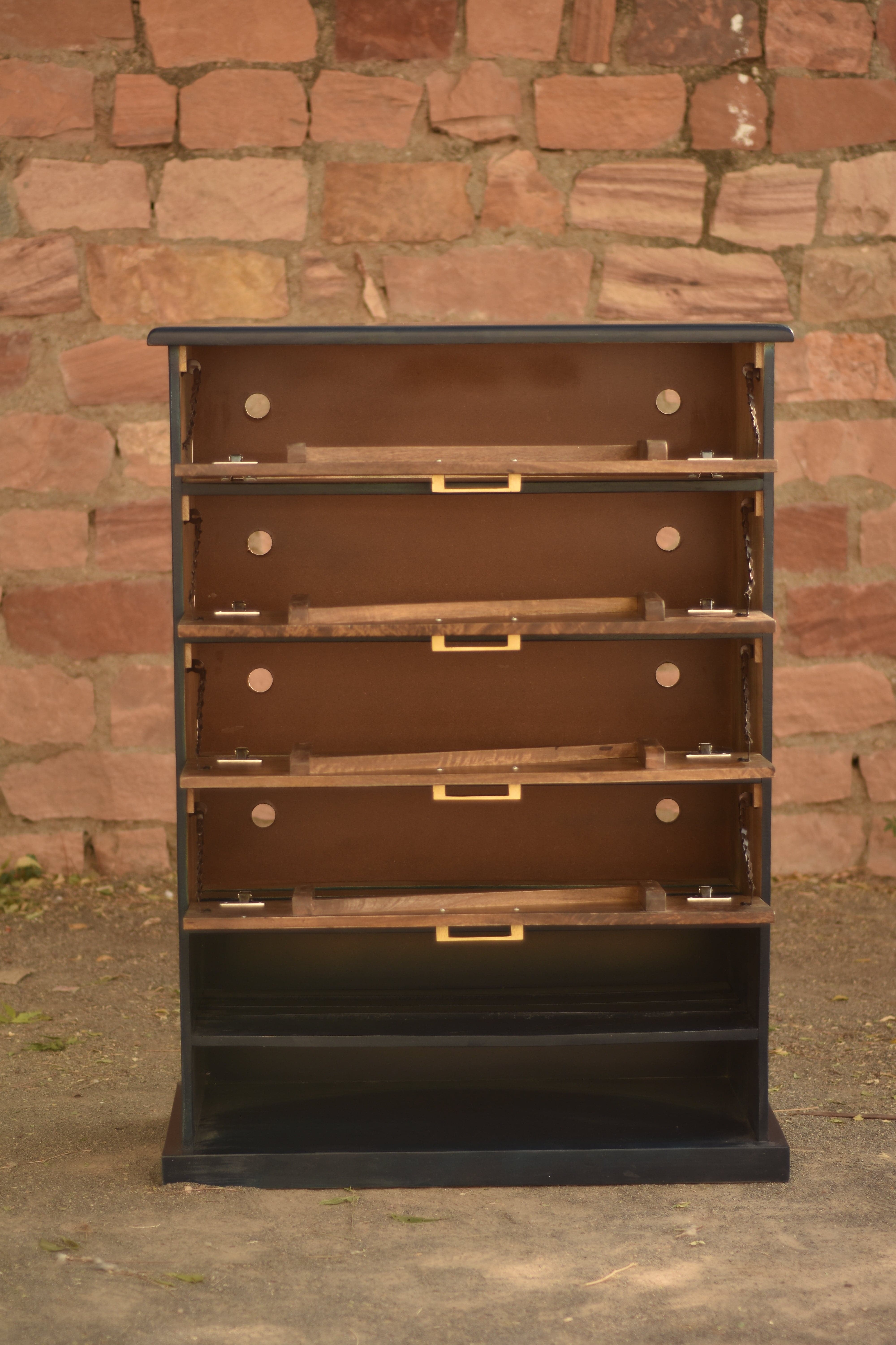 Maritime Wooden 6-Tier Shoe Cabinet