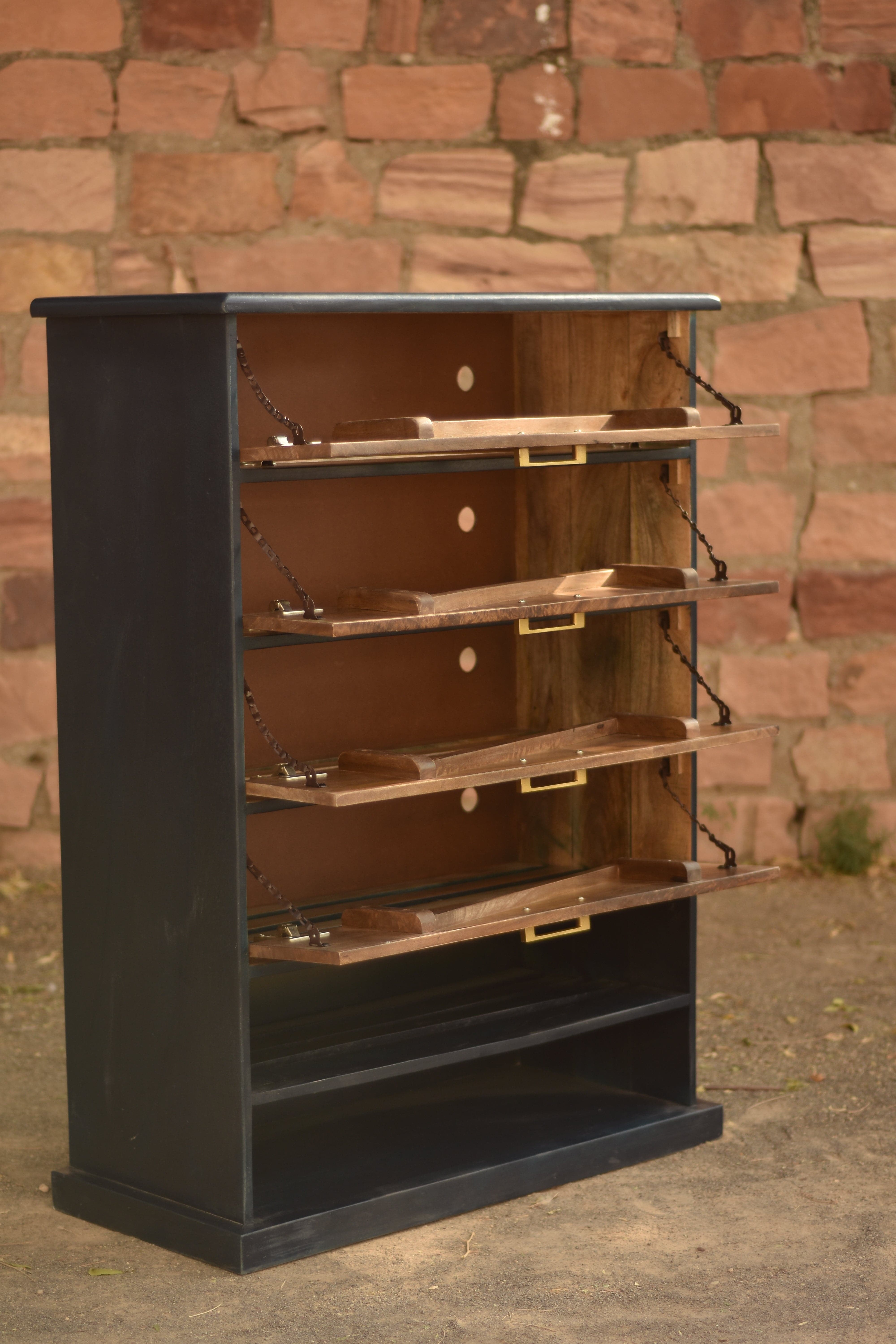 Maritime Wooden 6-Tier Shoe Cabinet