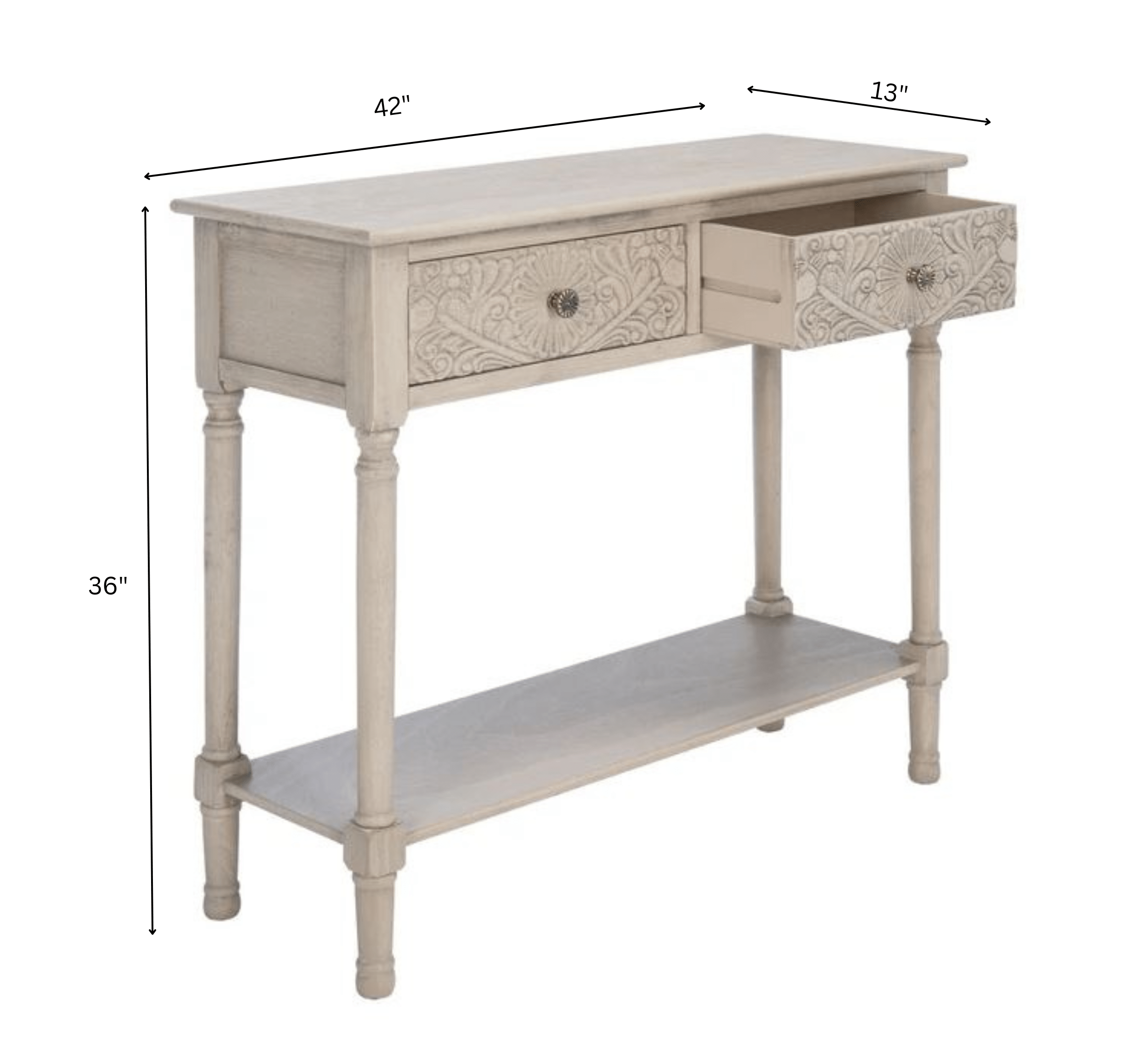 CORSICA DESIGNS Centre Tables Ruchi Wooden Storage 2-Tier Console Table