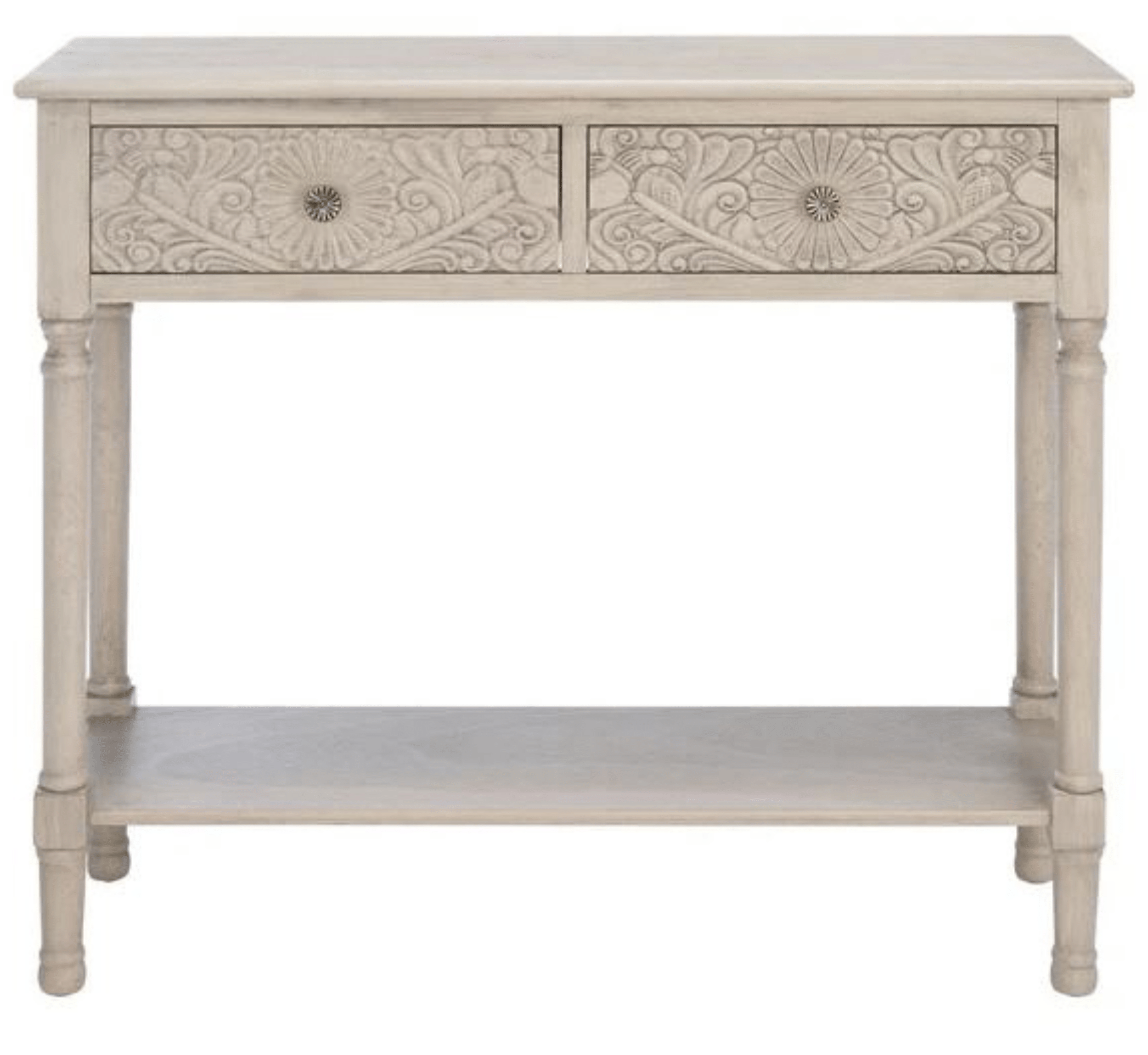 CORSICA DESIGNS Centre Tables Ruchi Wooden Storage 2-Tier Console Table