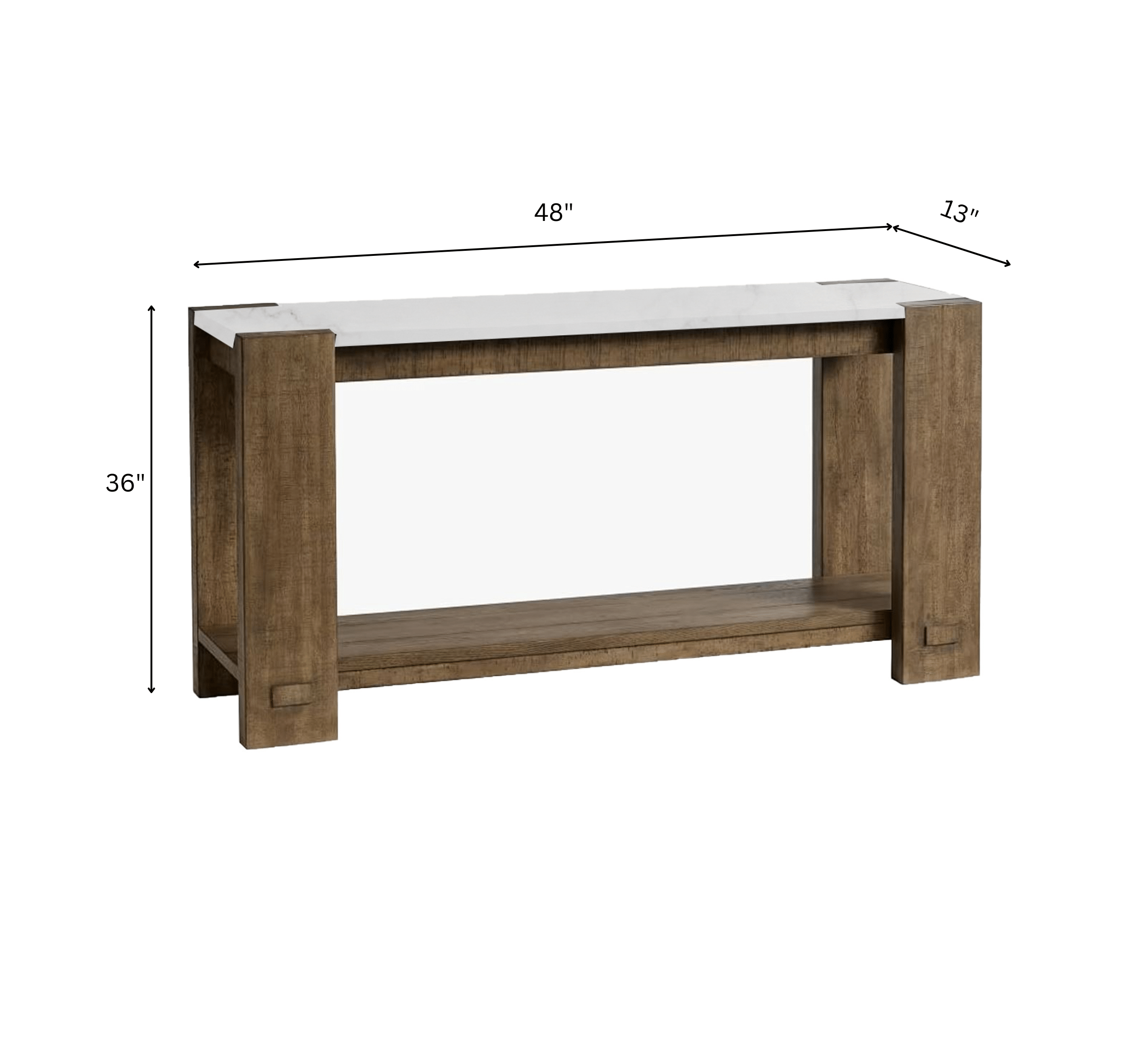 CORSICA DESIGNS Console Tables Mile Marble-Top 2-Tier Console Table