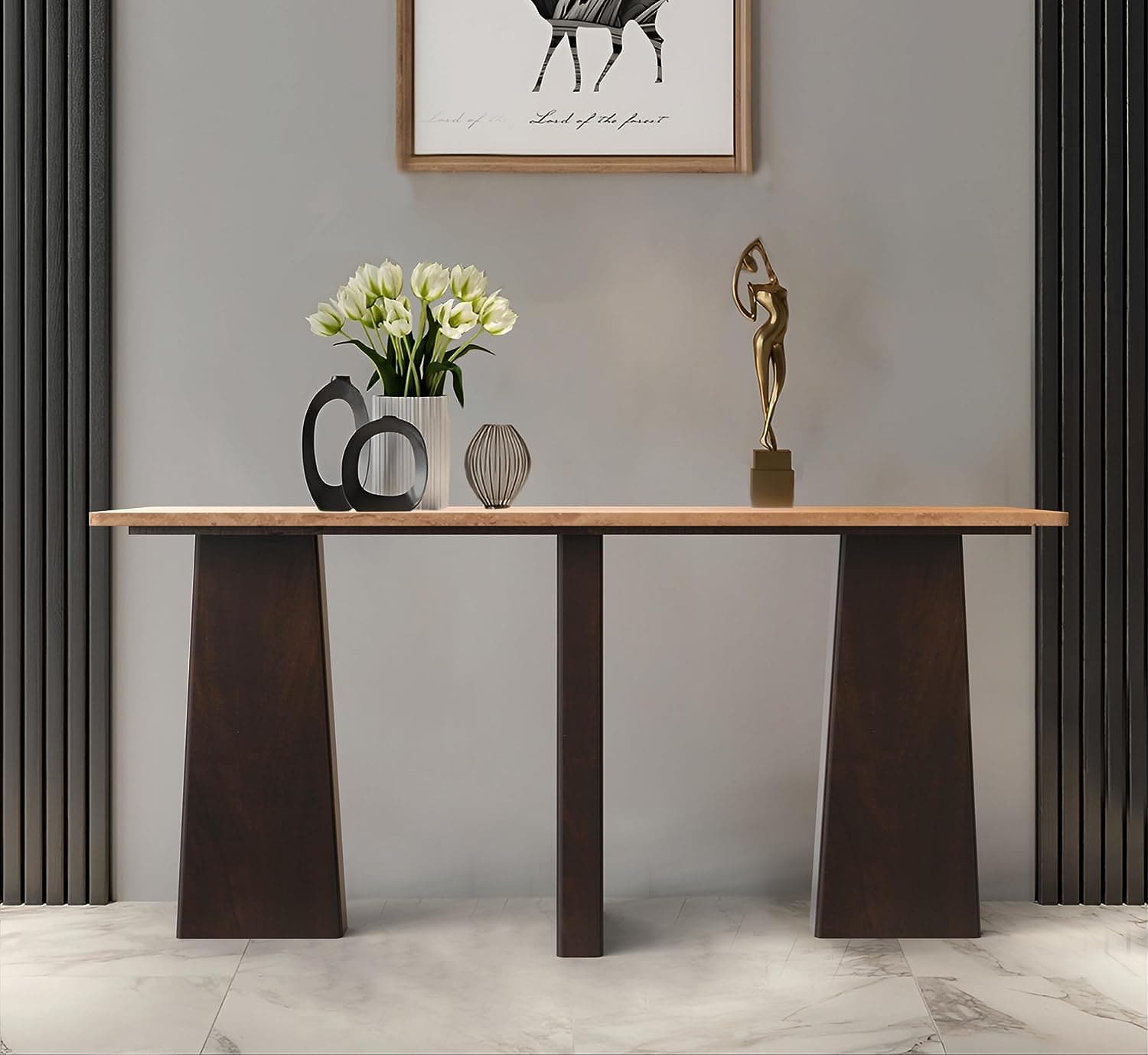 CORSICA DESIGNS Console Tables Panache Marble-Top Accent Console