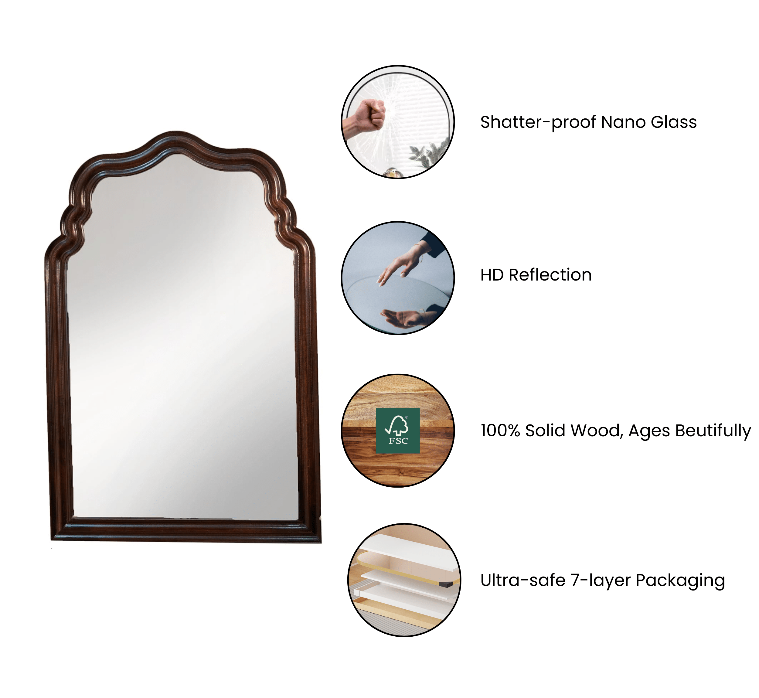 CORSICA DESIGNS Mirrors Nami Wooden Wall Mirror