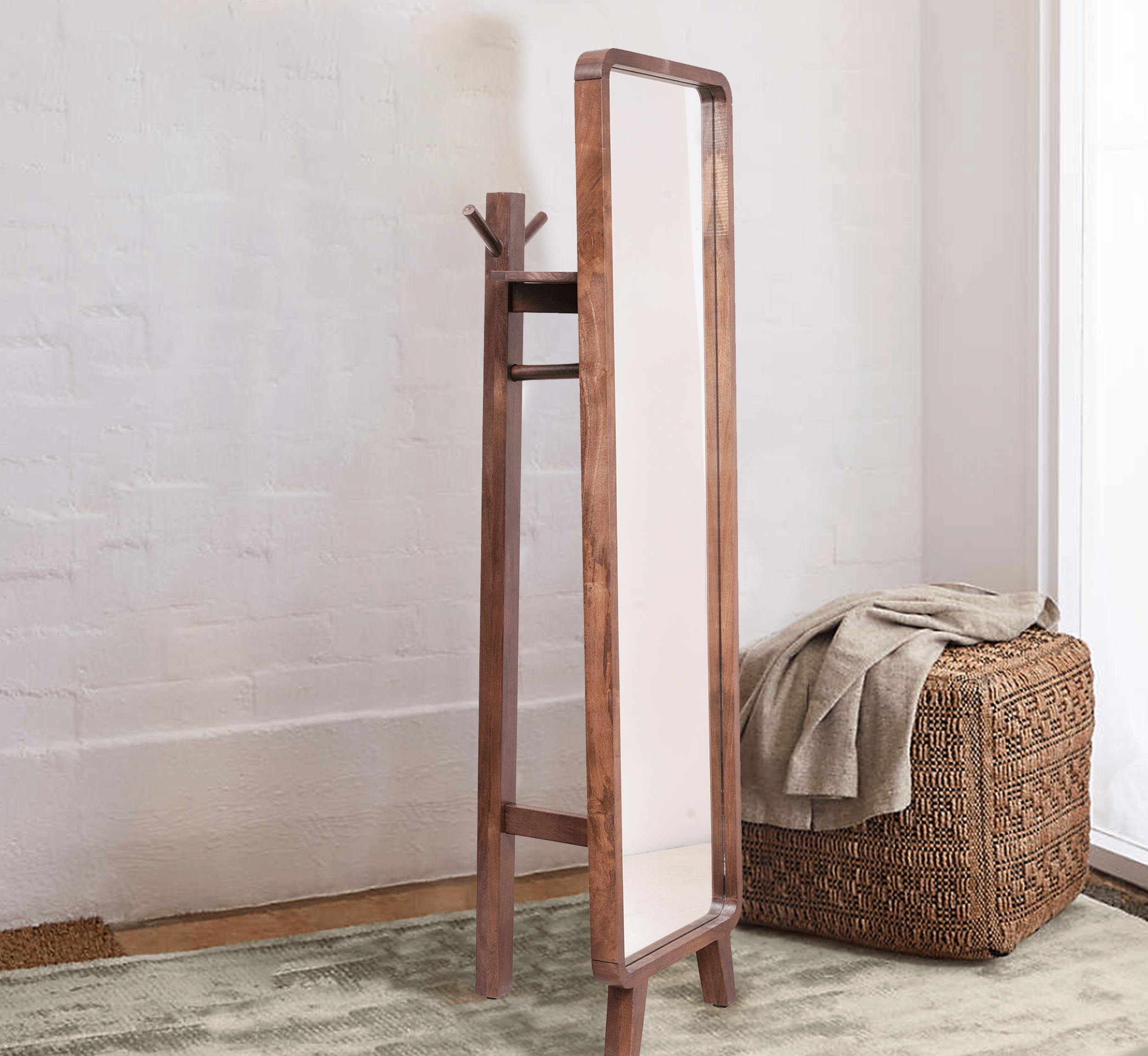 CORSICA DESIGNS Mirrors Ohana Wooden Coat-hanger Full-length Mirror with Stand