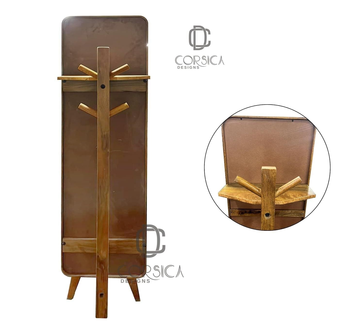 CORSICA DESIGNS Mirrors Ohana Wooden Coat-hanger Full-length Mirror with Stand