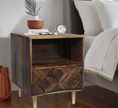 CORSICA DESIGNS Nightstands Mitika Wooden Bedside Table