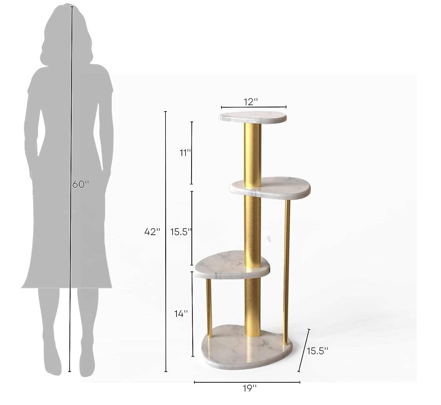 CORSICA DESIGNS Planters Ohana 4-Tier Marble Planter Stand