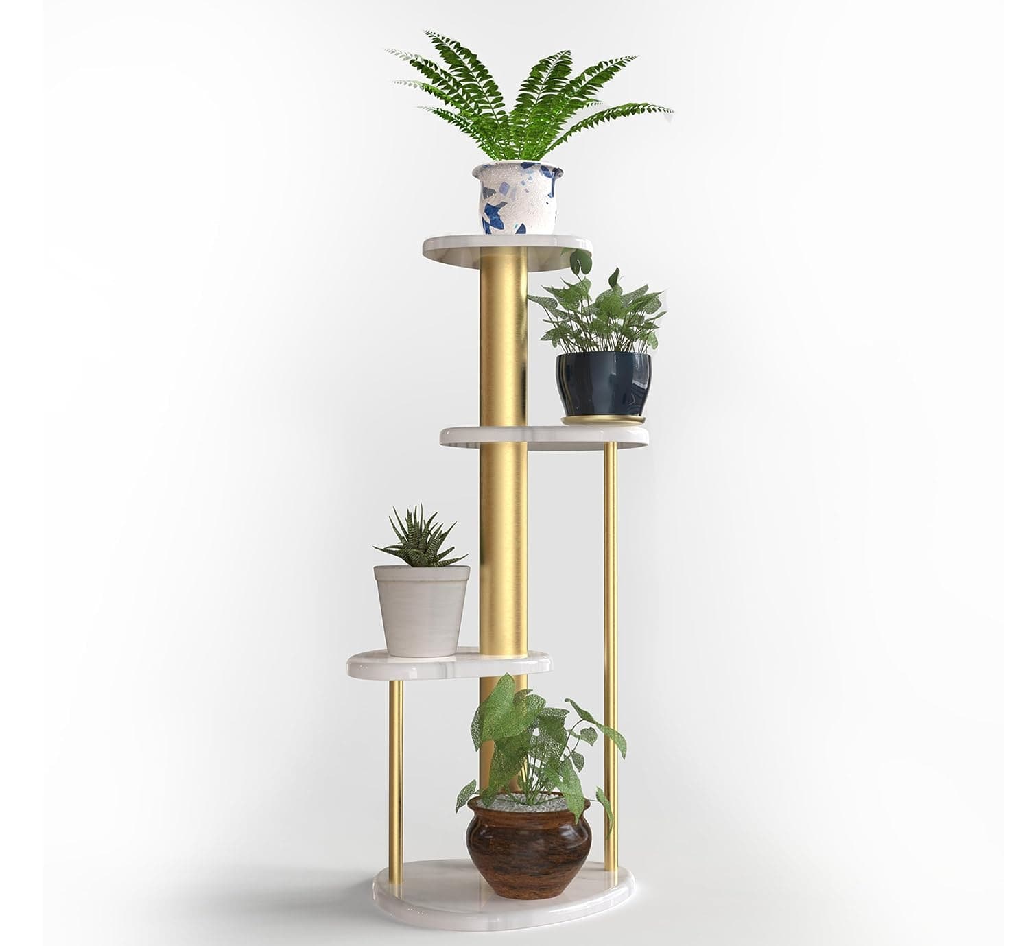 CORSICA DESIGNS Planters Ohana 4-Tier Marble Planter Stand