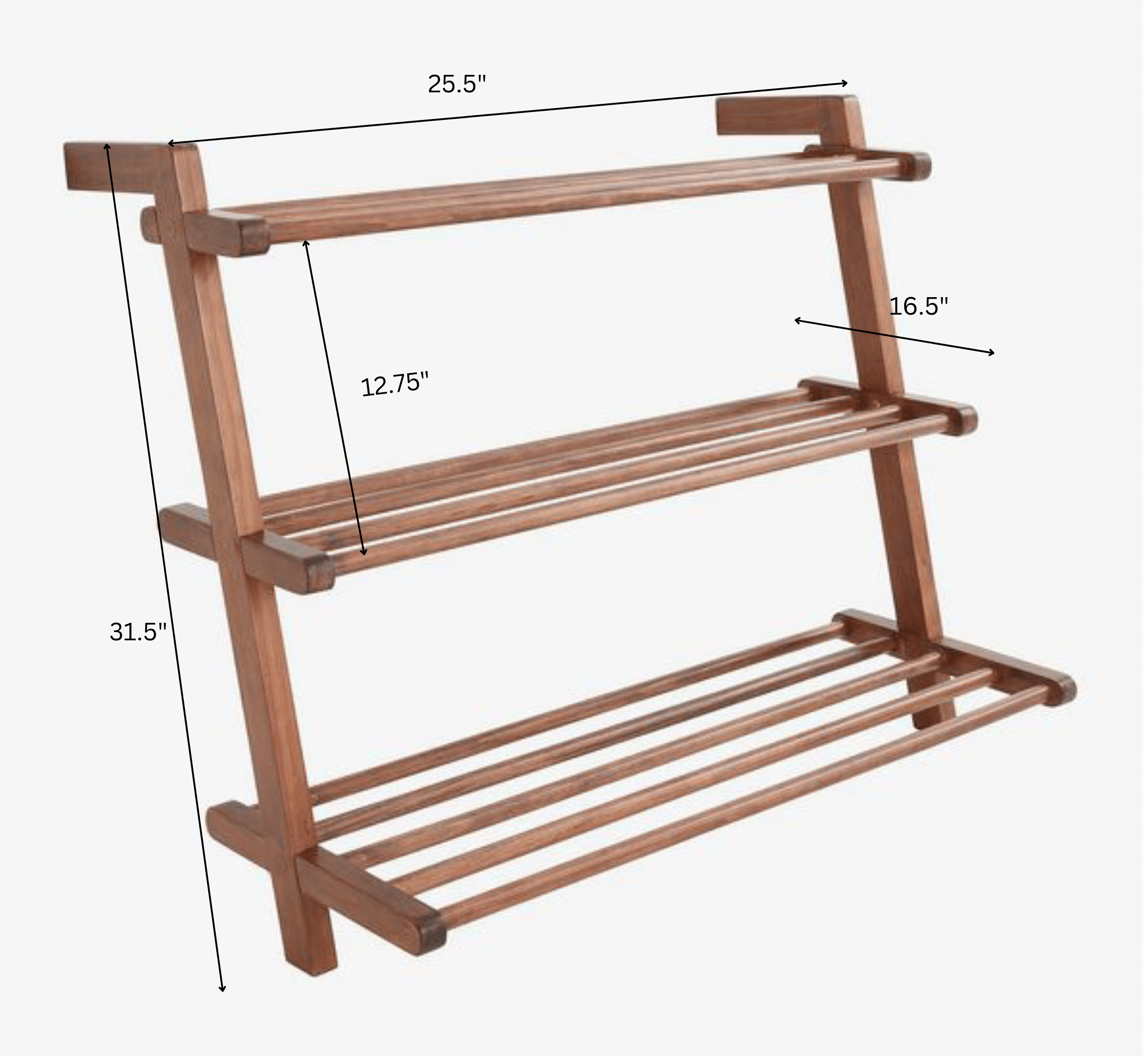 CORSICA DESIGNS Shoe Racks Ohana Wooden 3-Tier Shoe Rack