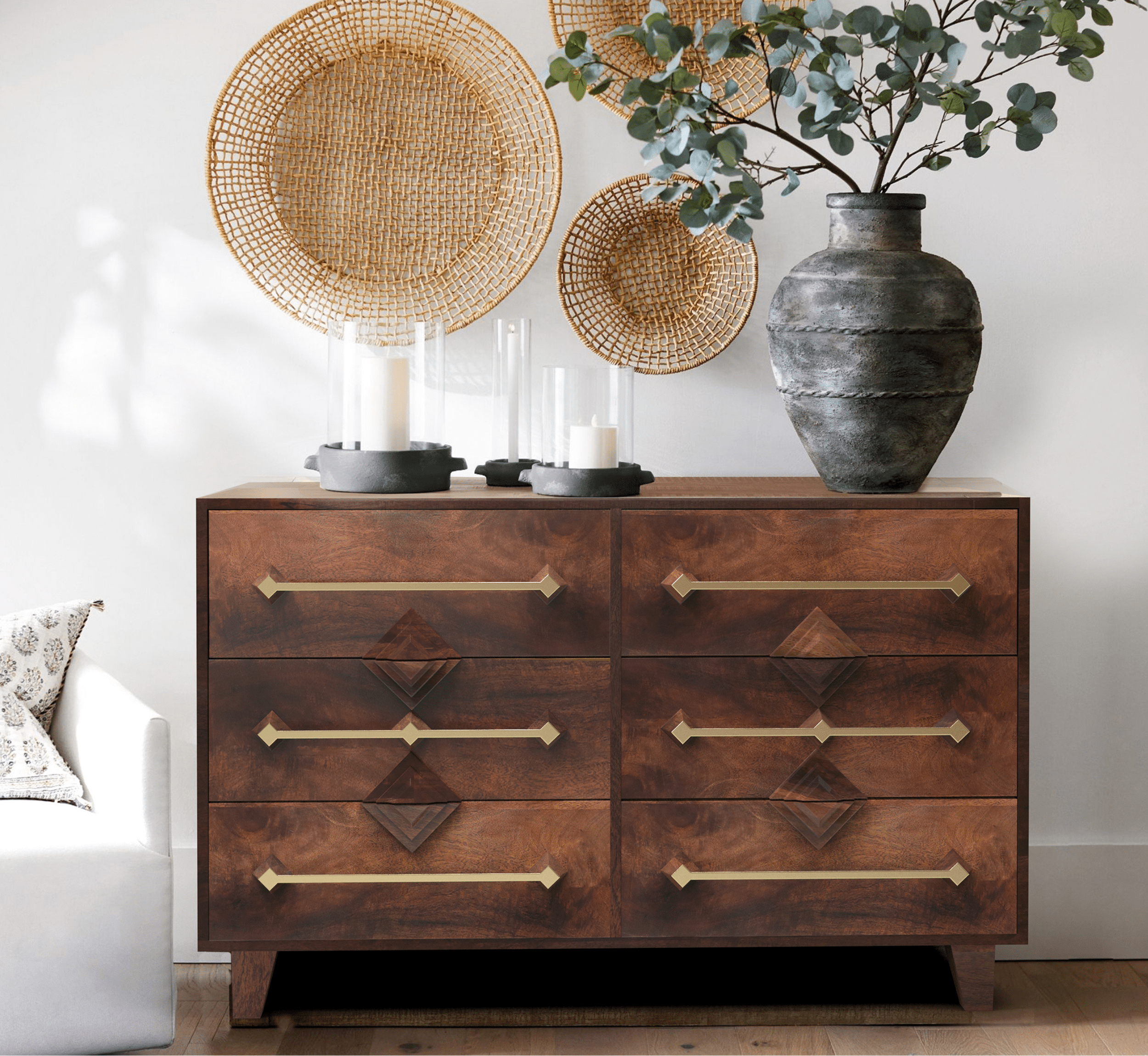 CORSICA DESIGNS Storage Cabinets Luxe Wooden Chest of Drawers