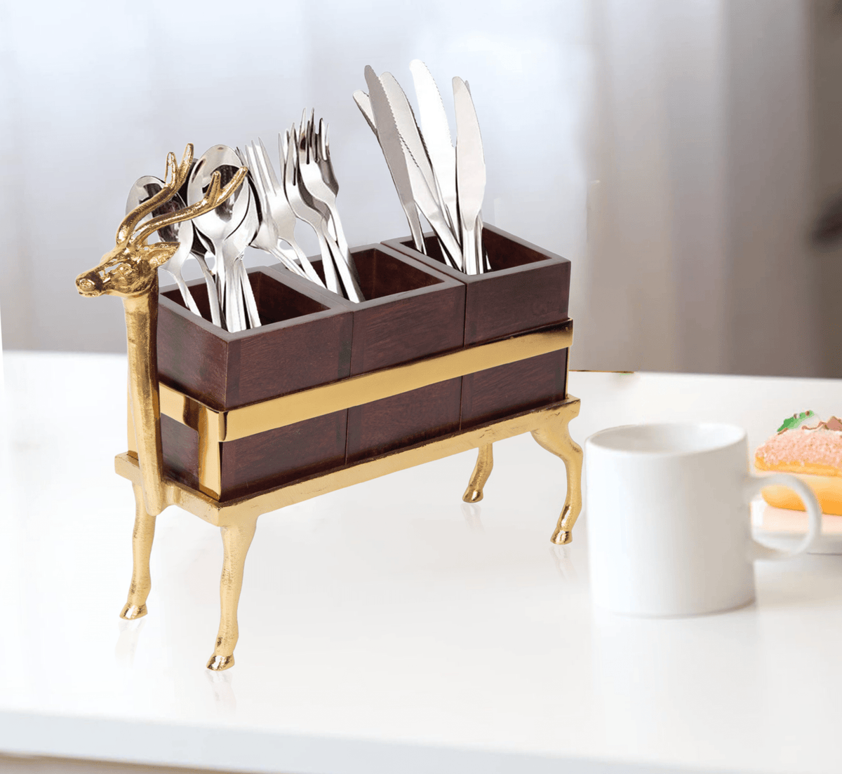 CORSICA DESIGNS Tableware Character S/3 Wooden Cutlery Holder